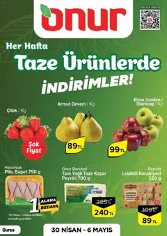 Onur Market Onur Market - Taze Ürünlerde İndirimler - Bursa 30.04.2026 - Broşürünün önizlemesi