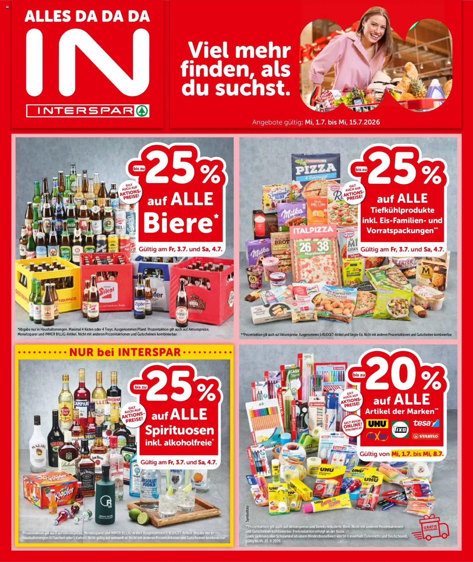 Vorschau der Angebote: Interspar Interspar Flugblatt - Salzburg gültig ab 01.07.2026 - Pizza, Campari, Brot