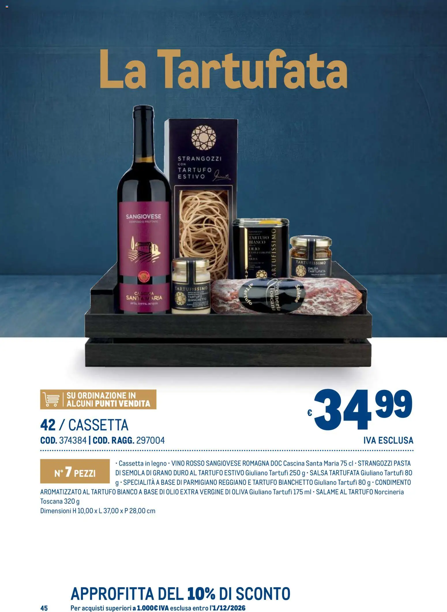 Anteprima dell'opuscolo Metro volantino Regalistica Natale dal negozio Metro valido da 19/10/2026 - Pasta, Tartufo, Parmigiano reggiano, Salame, Parmigiano, Salsa, Semola, Pasta di semola
