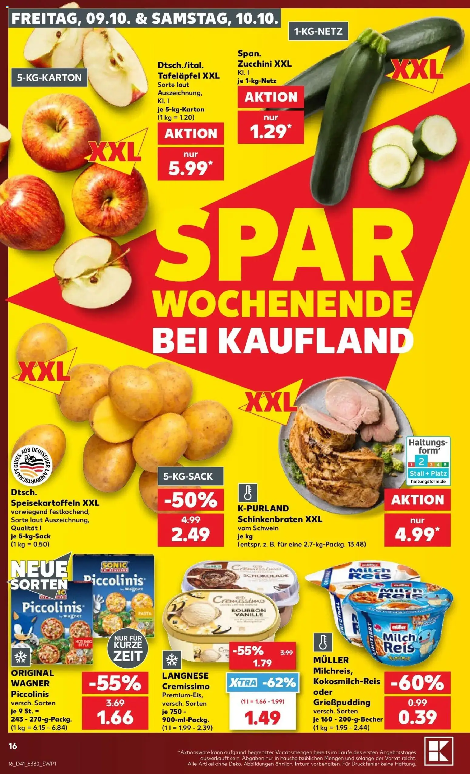 Vorschau von dem Prospekt des Geschäftes Kaufland, gültig ab dem 08.10.2026 - Schokolade, Zucchini, Milch, Reis, Piccolinis, Vanille, Bourbon, Langnese