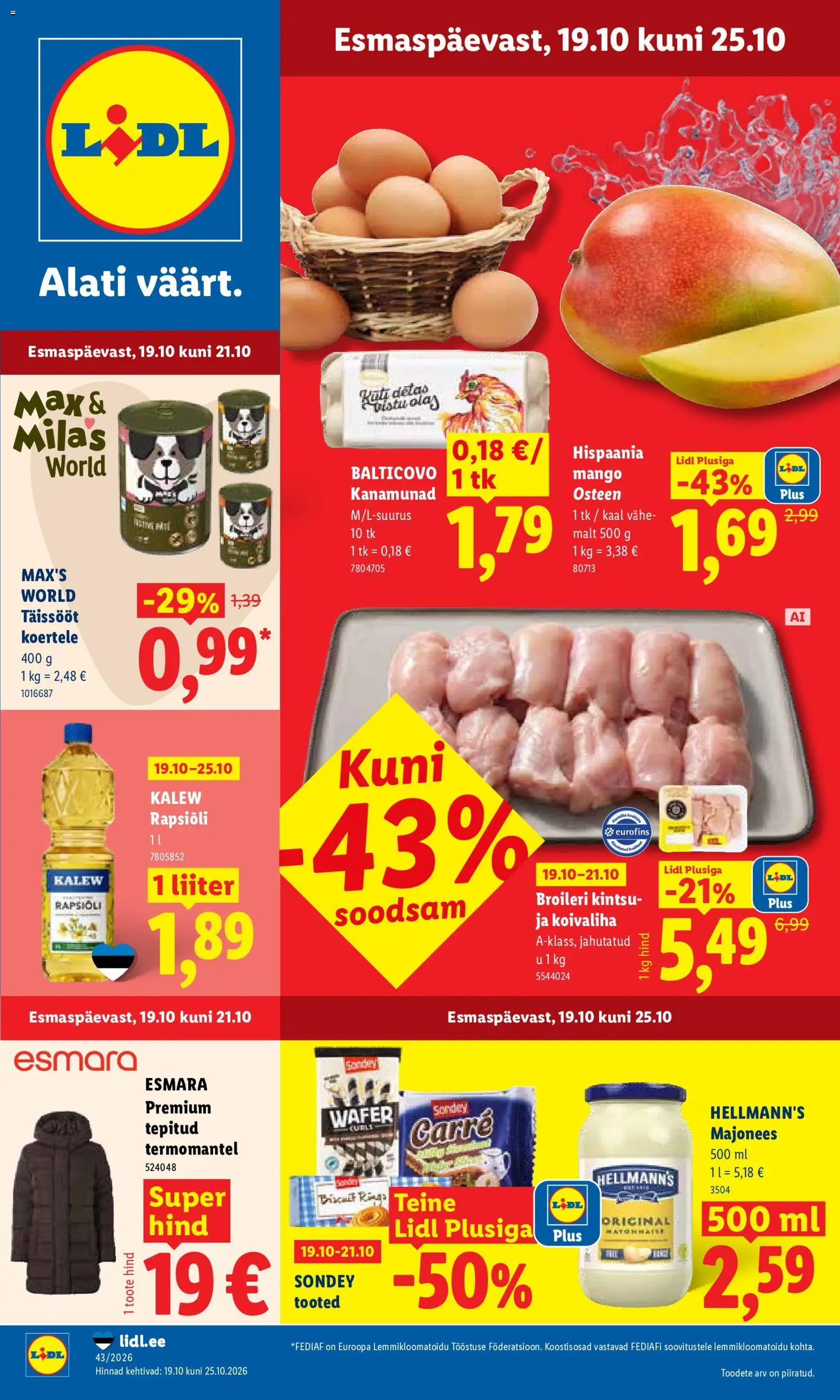 Lidl kliendileht (19.10. - 25.10.2026) - Sooduspakkumine