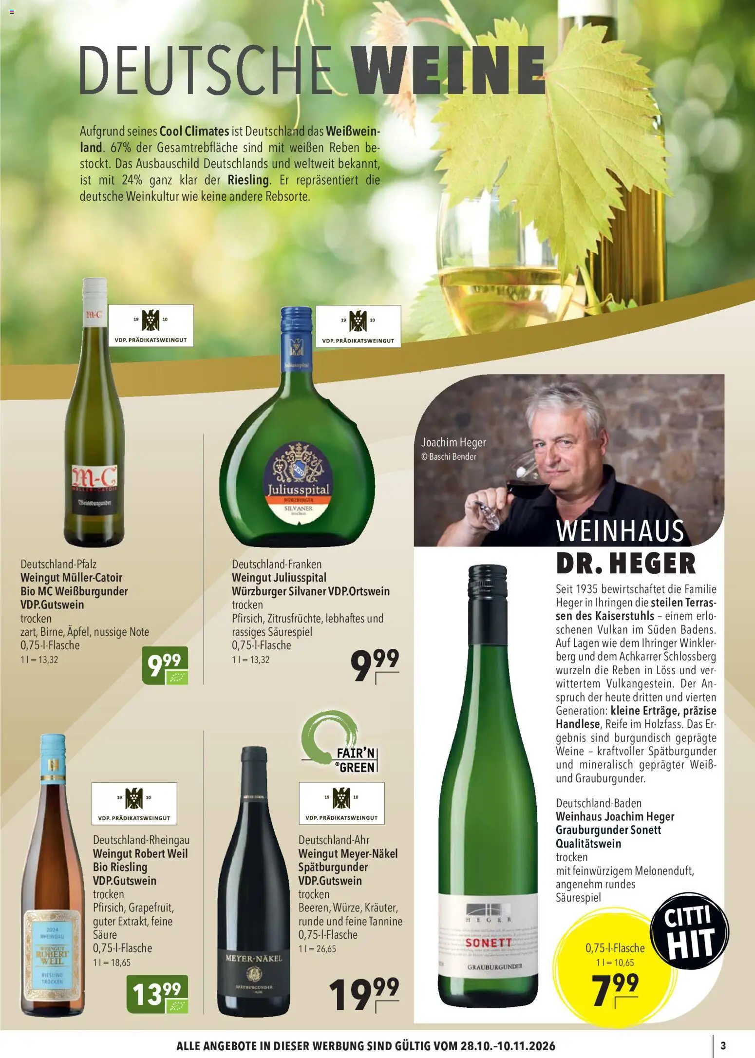Vorschau von dem Prospekt des Geschäftes CITTI Markt, gültig ab dem 28.10.2026 - Weißwein