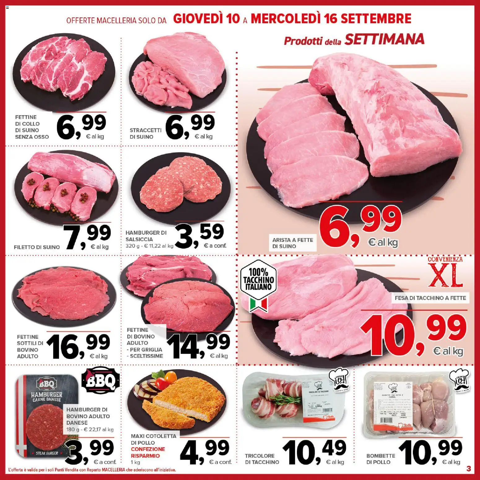 Anteprima dell'opuscolo Todis volantino dal negozio Todis valido da 03/09/2026 - Carne, Tacchino, Salsiccia, Bovino, Griglia, Filetto, Suino, Collo
