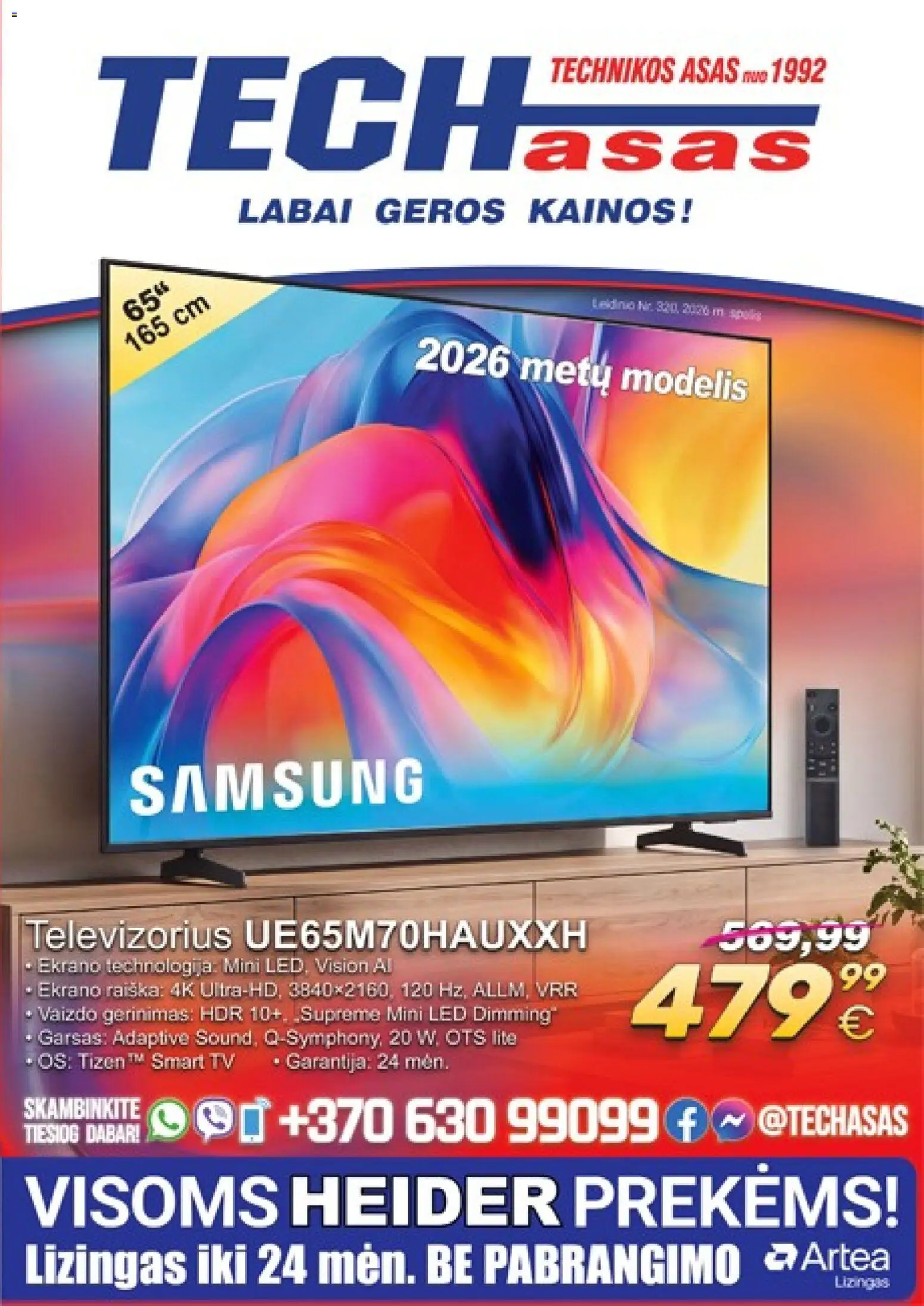 TECHasas parduotuvės leidinio TECHasas leidinys galiojančio nuo 2026.10.08 peržiūra - Tv, Televizorius, Vaizdo