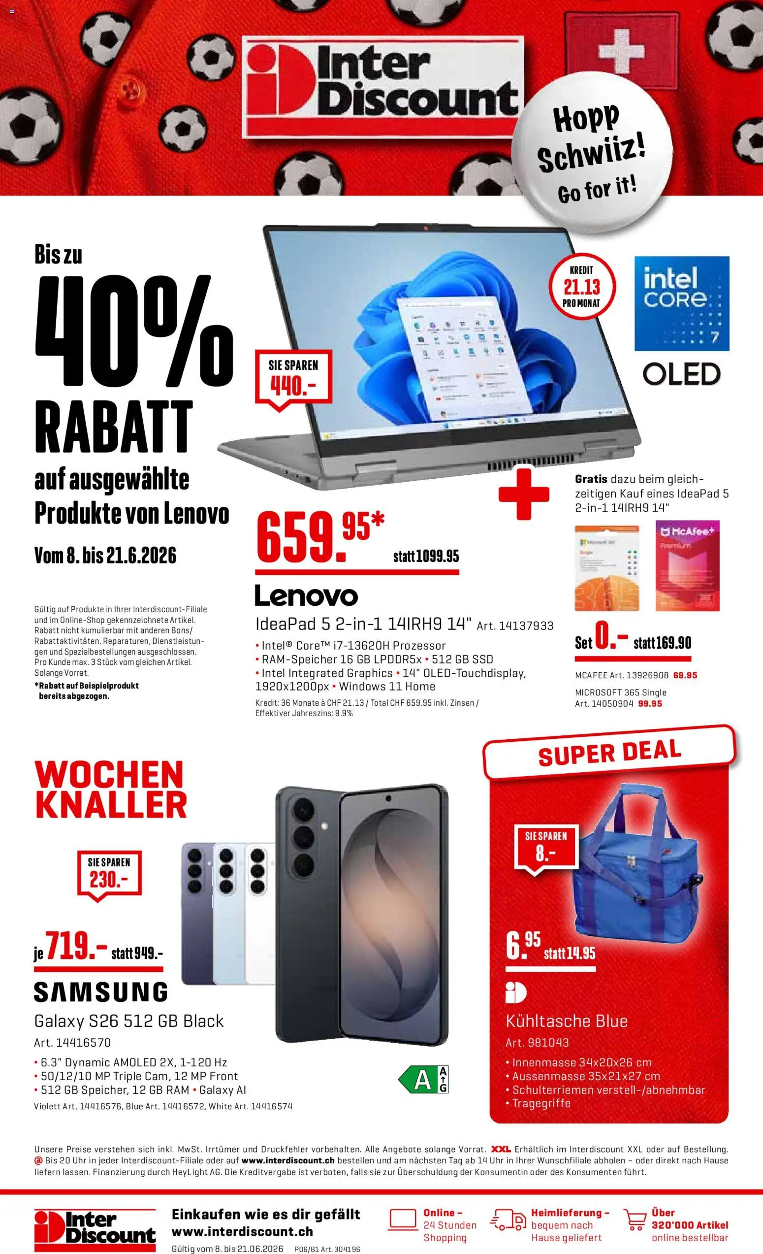 Vorschau des Merkblatts Interdiscount aktionen vom Shop Interdiscount gültig von 08.06.2026 bis 21.06.2026