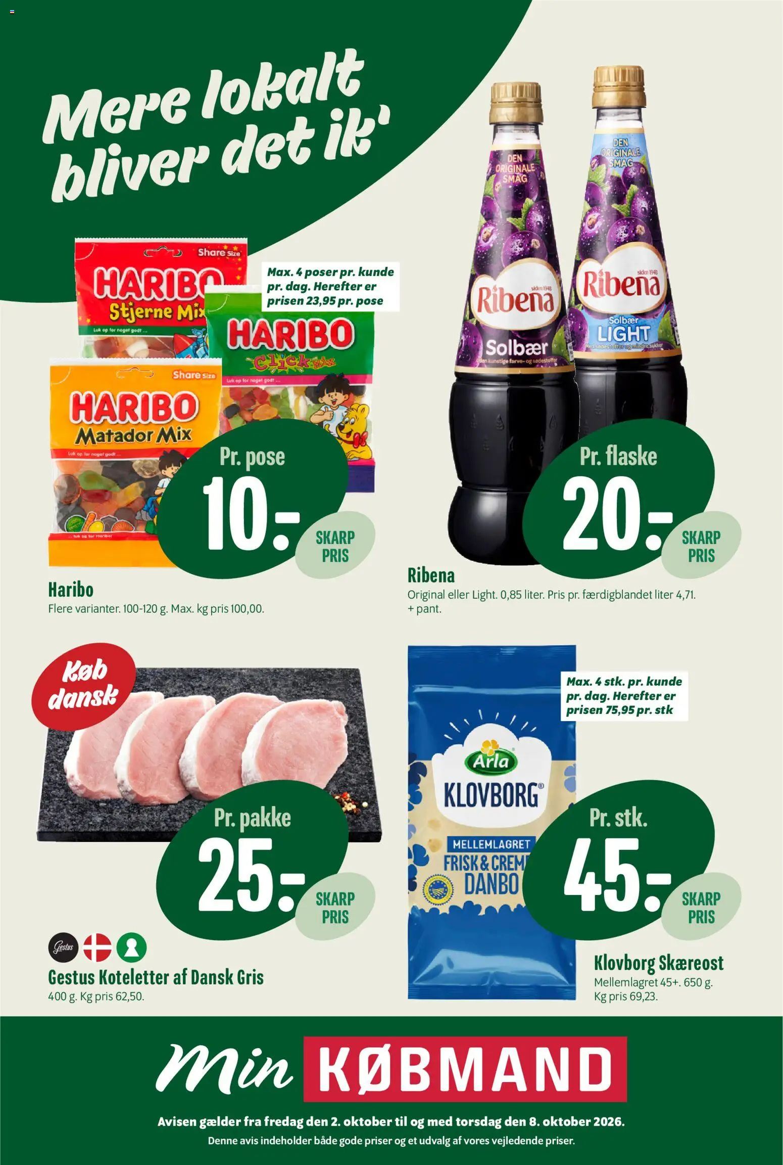 Eksempel på tilbudsavis Min Købmand - Tilbudsavis uge 40 fra butik Min Købmand gyldig fra 02/10/2026
