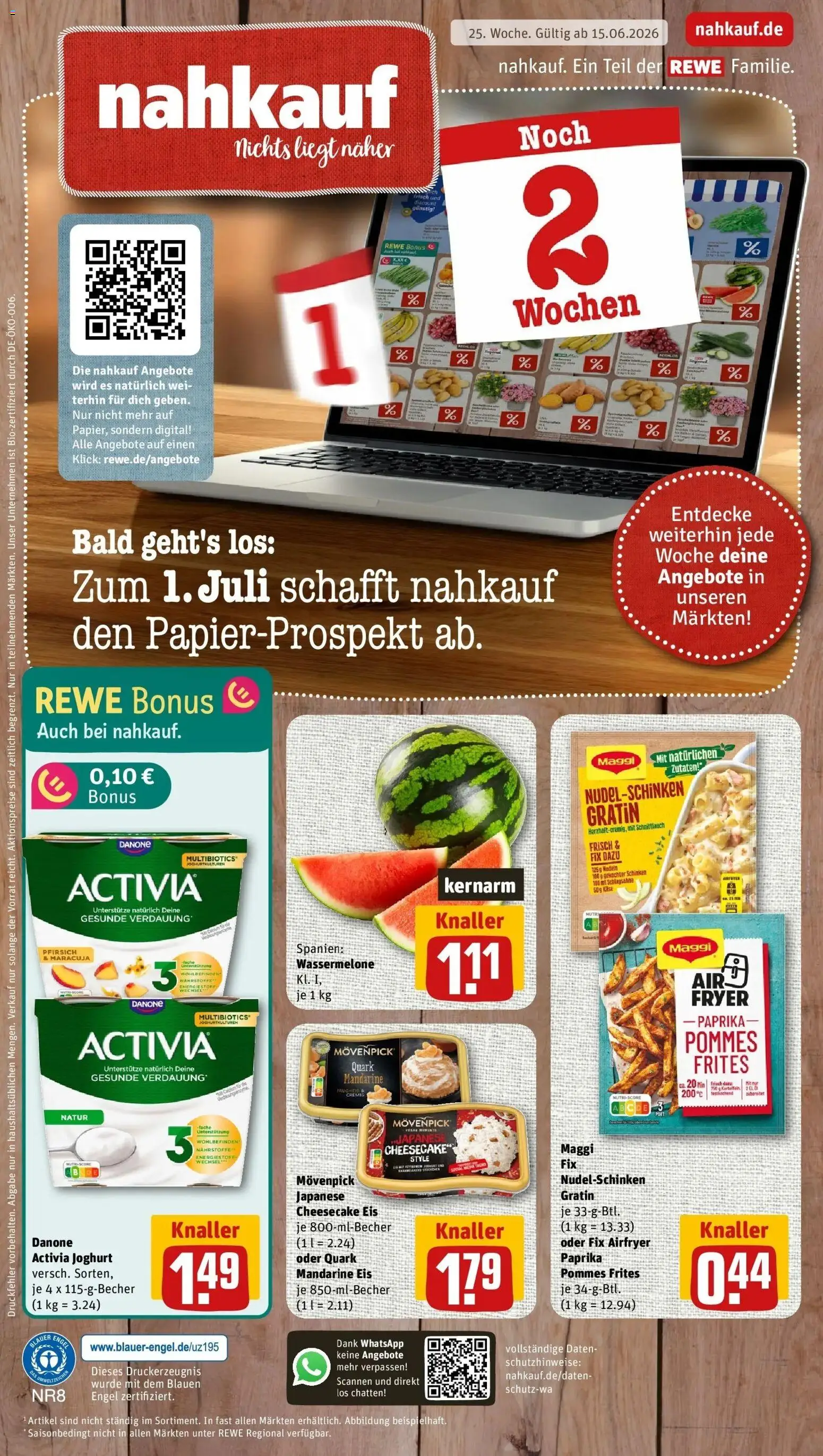 Vorschau von dem Prospekt des Geschäftes Rewe, gültig ab dem 14.06.2026