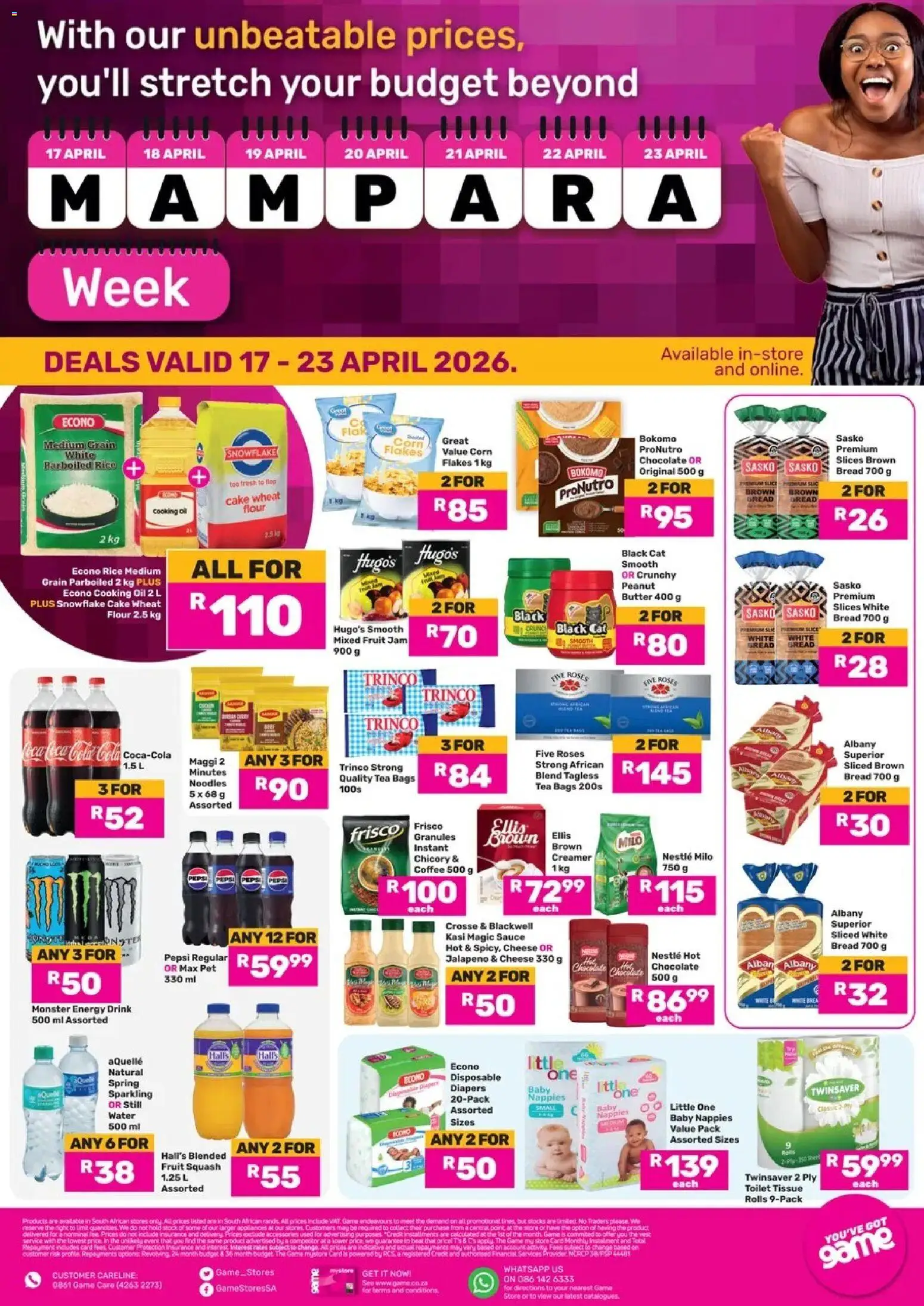 Preview of Game flyer valid from 17/04/2026 - Coffee, Butter, Cheese, Noodles, Rice, Flour, Nappies, Flakes