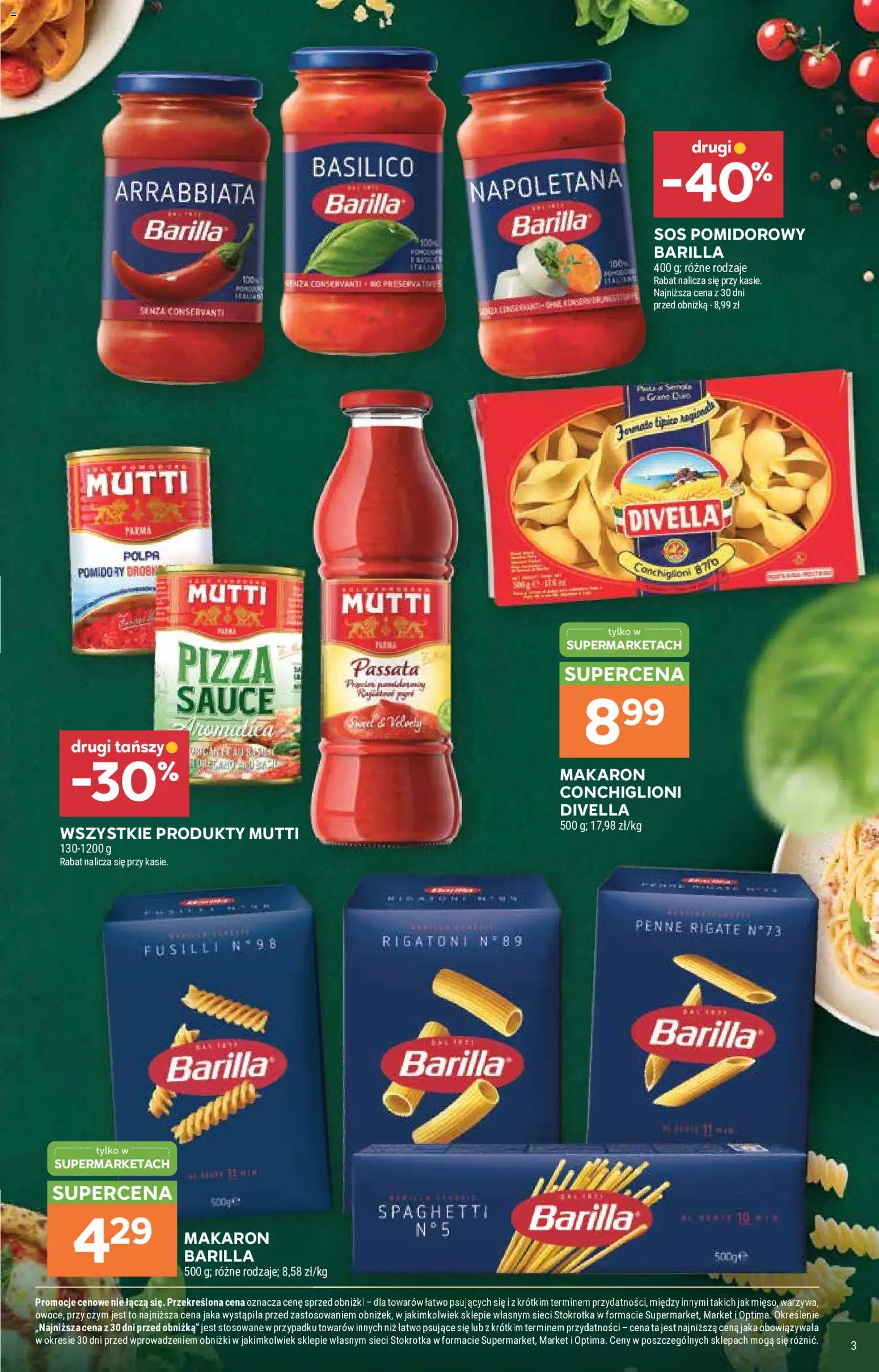 Pogląd gazetki "Stokrotka gazetka - Włochy od kuchni" ze sklepu Stokrotka ważnej od 29.10.2026 - Stokrotka, Makaron, Spaghetti, Sos pomidorowy, Sos, Penne, Pomidory, Barilla
