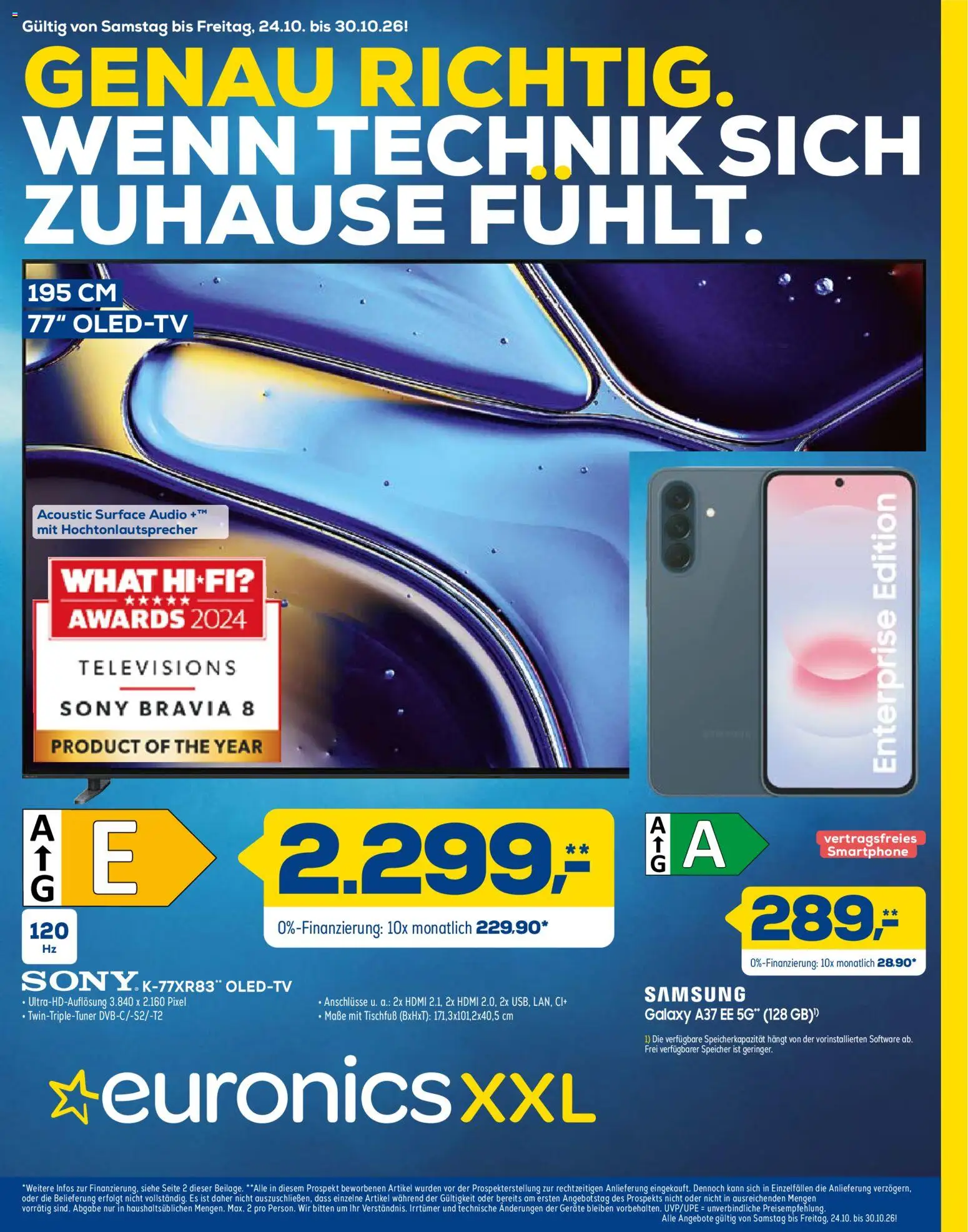 Vorschau von dem Prospekt des Geschäftes Euronics, gültig ab dem 24.10.2026 - Samsung, Sony, Hifi, Smartphone