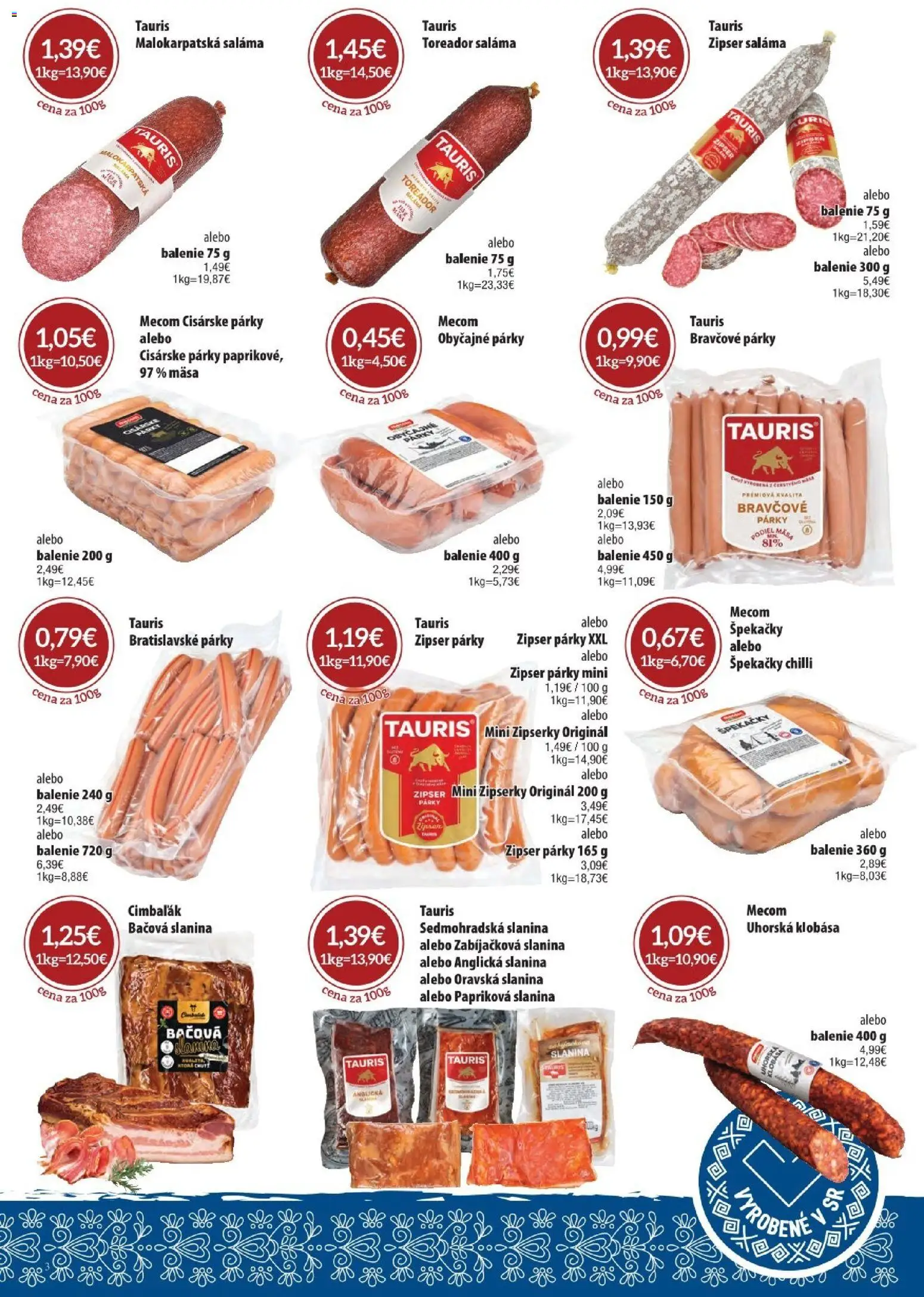 Náhľad Sintra letáku platného od 01.10.2026 - Klobása, Chilli, Šál, Slanina, Párky, Saláma, Anglická slanina