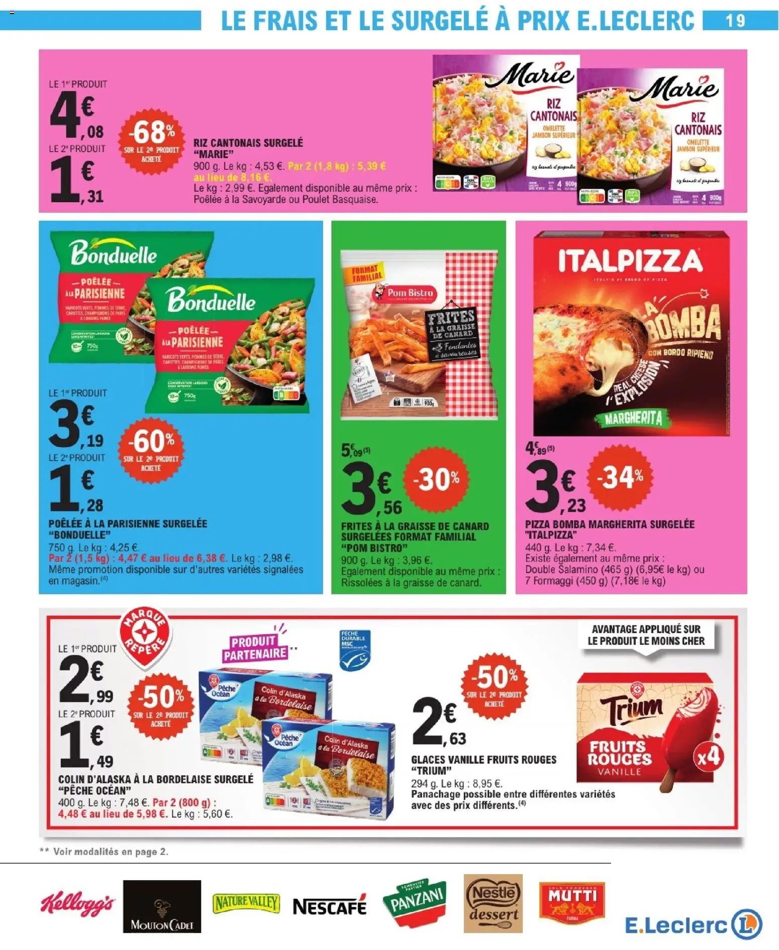 Prévisualisation de E.Leclerc catalogue du magasin E.Leclerc formulaire valide 08/09/2026 - Pizza, Dessert, Fruits, Canard, Pêche, Jambon, Frites, Graisse de canard