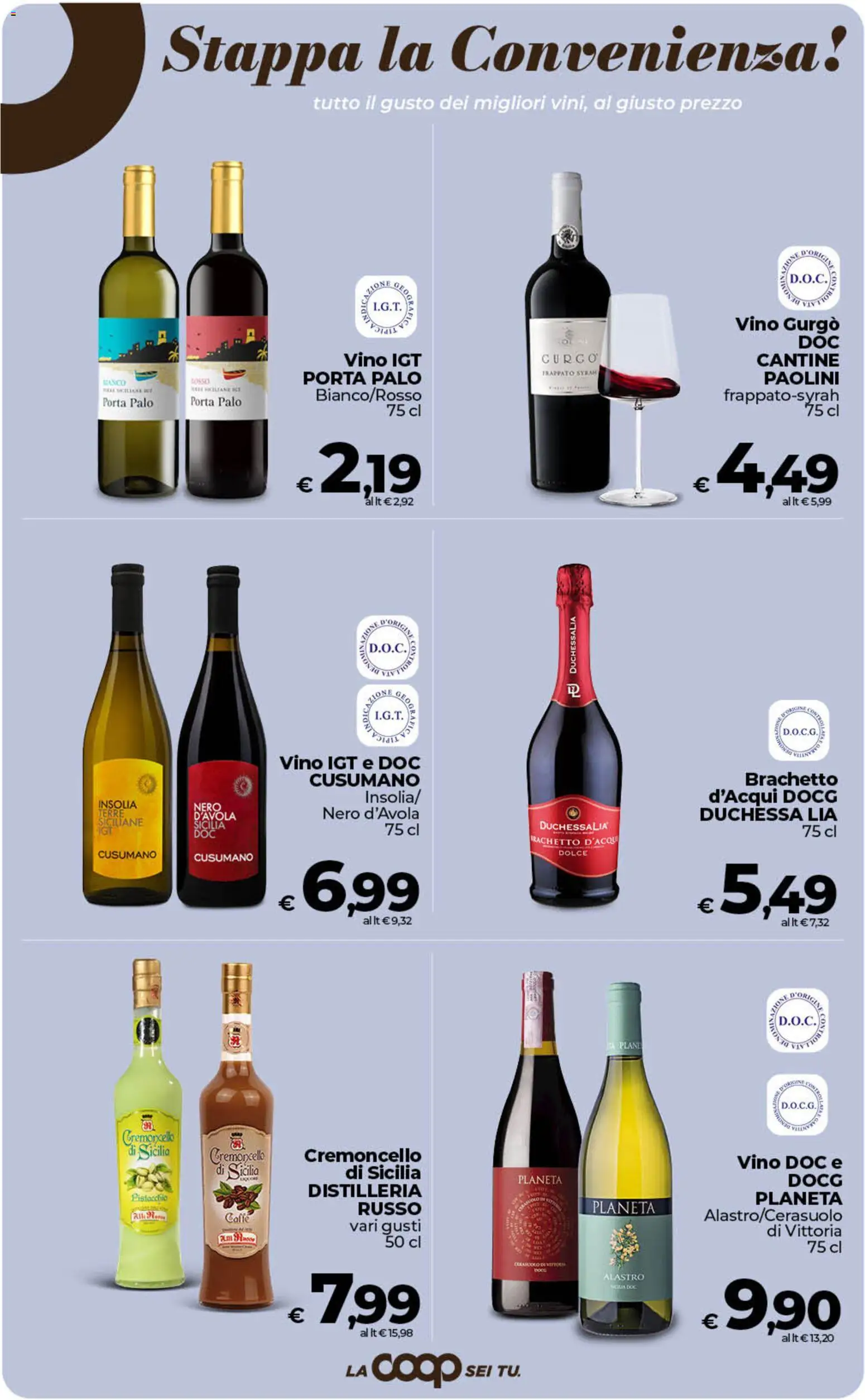 Anteprima dell'opuscolo COOP volantino Superstore Sicilia dal negozio COOP valido da 01/09/2026 - Vino, Pistacchio, Porta