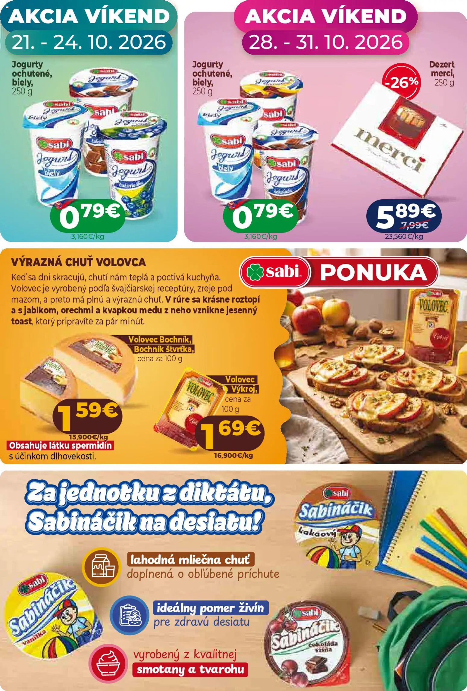 Náhľad Milk Agro letáku platného od 21.10.2026 - Čokoláda, Dezert, Merci, Jogurt, Vanilka