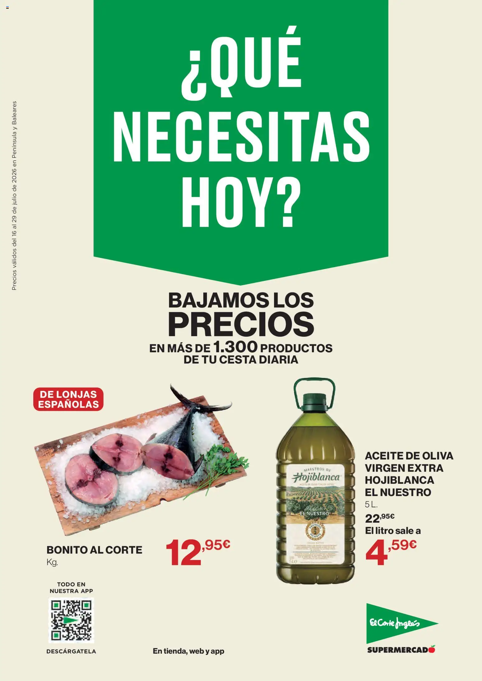 Vista previa del folleto de la tienda El Corte Inglés válido desde el 16/07/2026 - Aceite de oliva, Aceite, Cesta