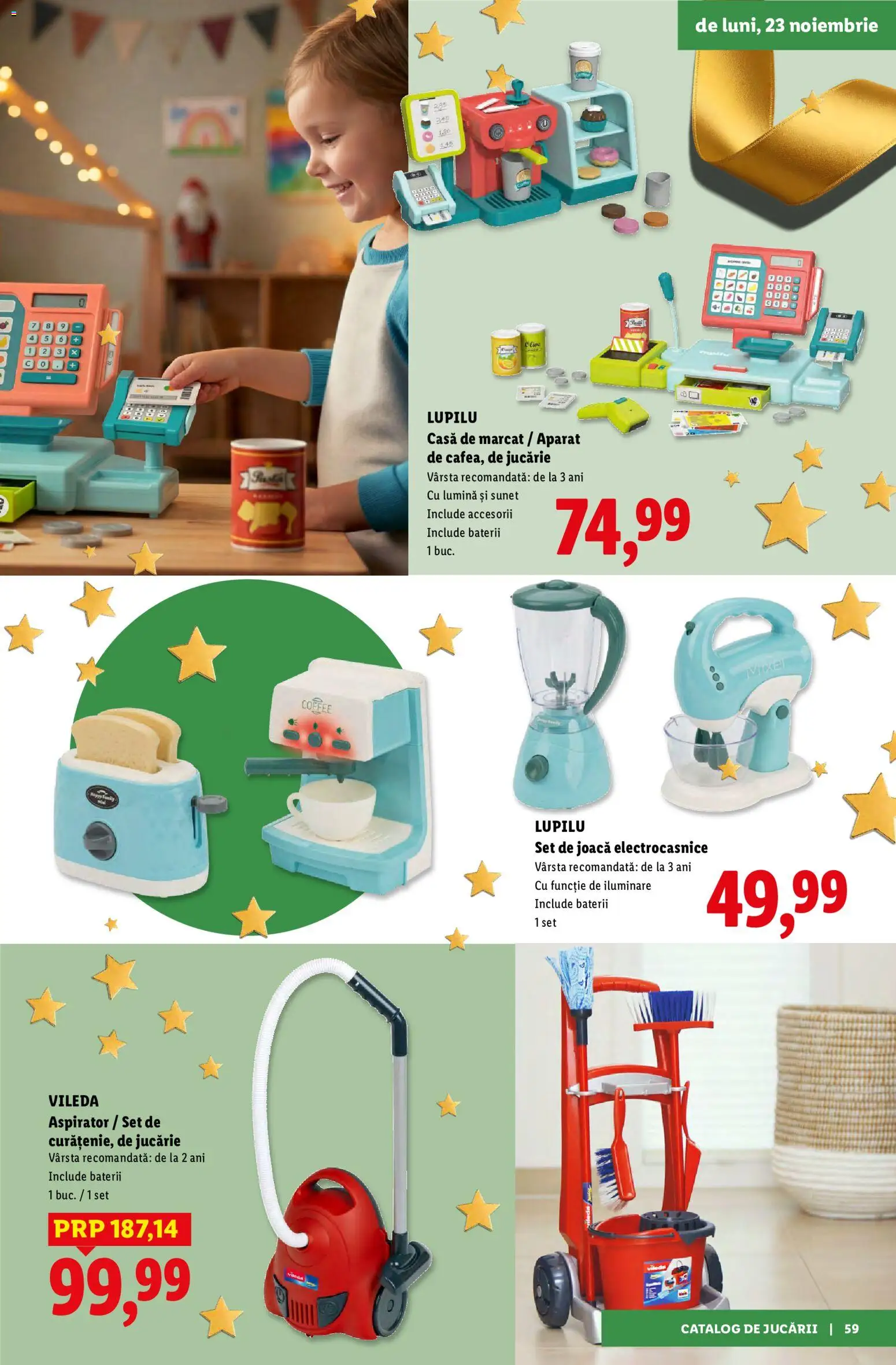 Previzualizarea de cataloage: Lidl Lidl Catalog De jucării valabil de la 02.11.2026 - Aspirator, Lumină, Aparat, Baterii, Vileda
