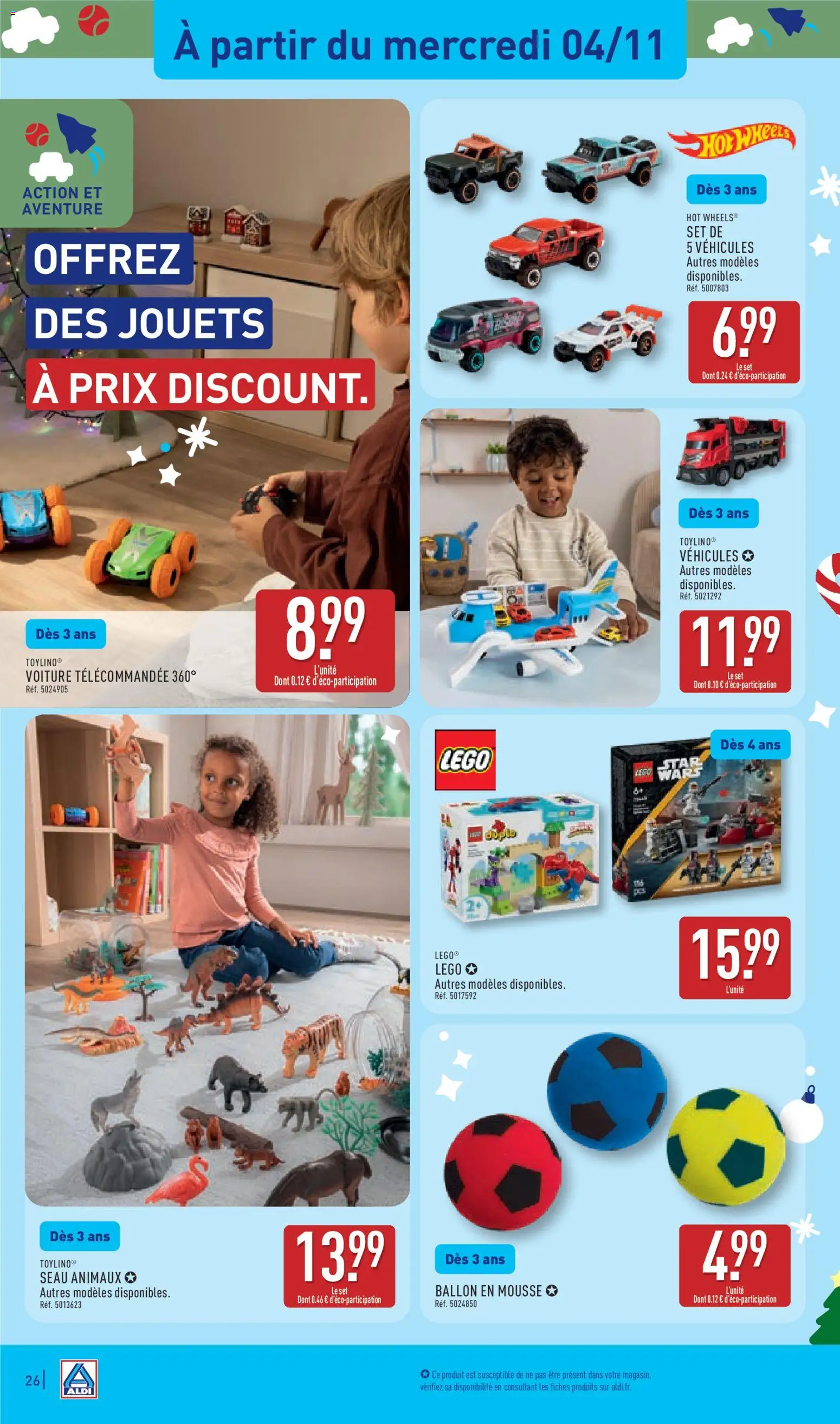 Prévisualisation de Aldi catalogue du magasin Aldi formulaire valide 03/11/2026 - Jouets, Hot Wheels, Ballon, Mousse, Légo