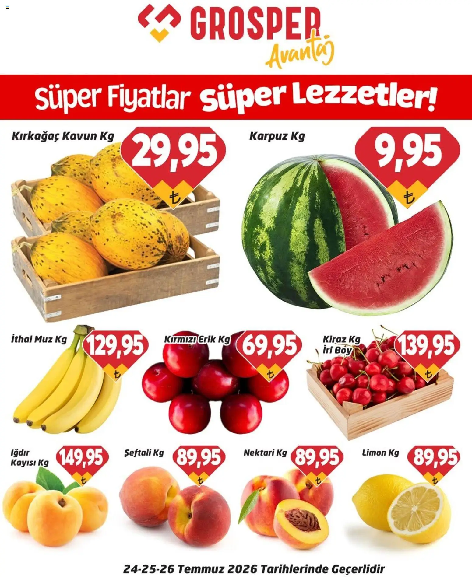 Grosper Grosper - Sebze ve meyve 24.07.2026 - Broşürünün önizlemesi