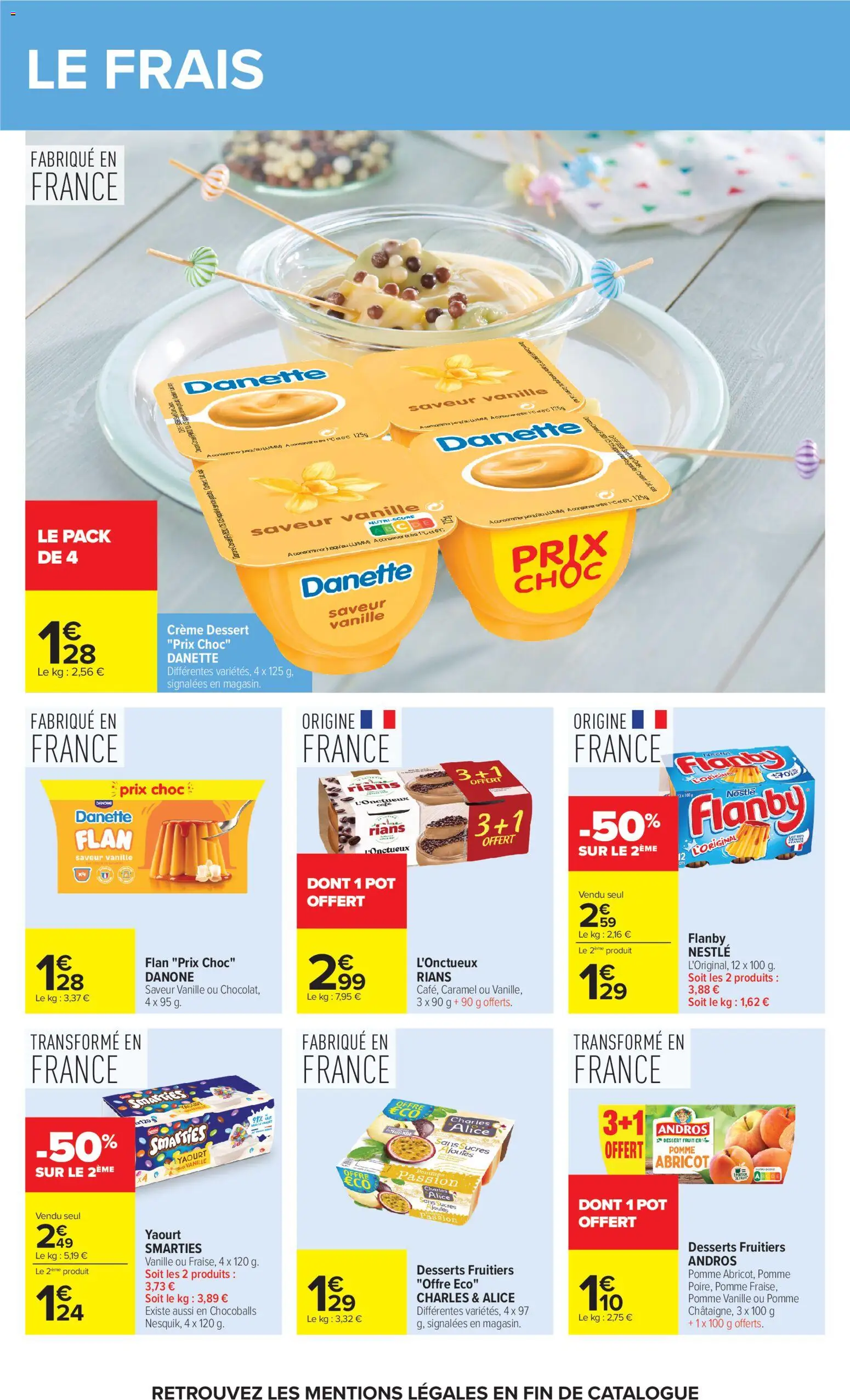 Prévisualisation de Carrefour Market Petit dejeuner du magasin Carrefour Market formulaire valide 01/09/2026 - Dessert, Pomme, Yaourt, Vanille, Crème, Abricot, Crème dessert