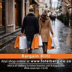 Preview of Tafelberg Furnishers flyer valid from 01/08/2026