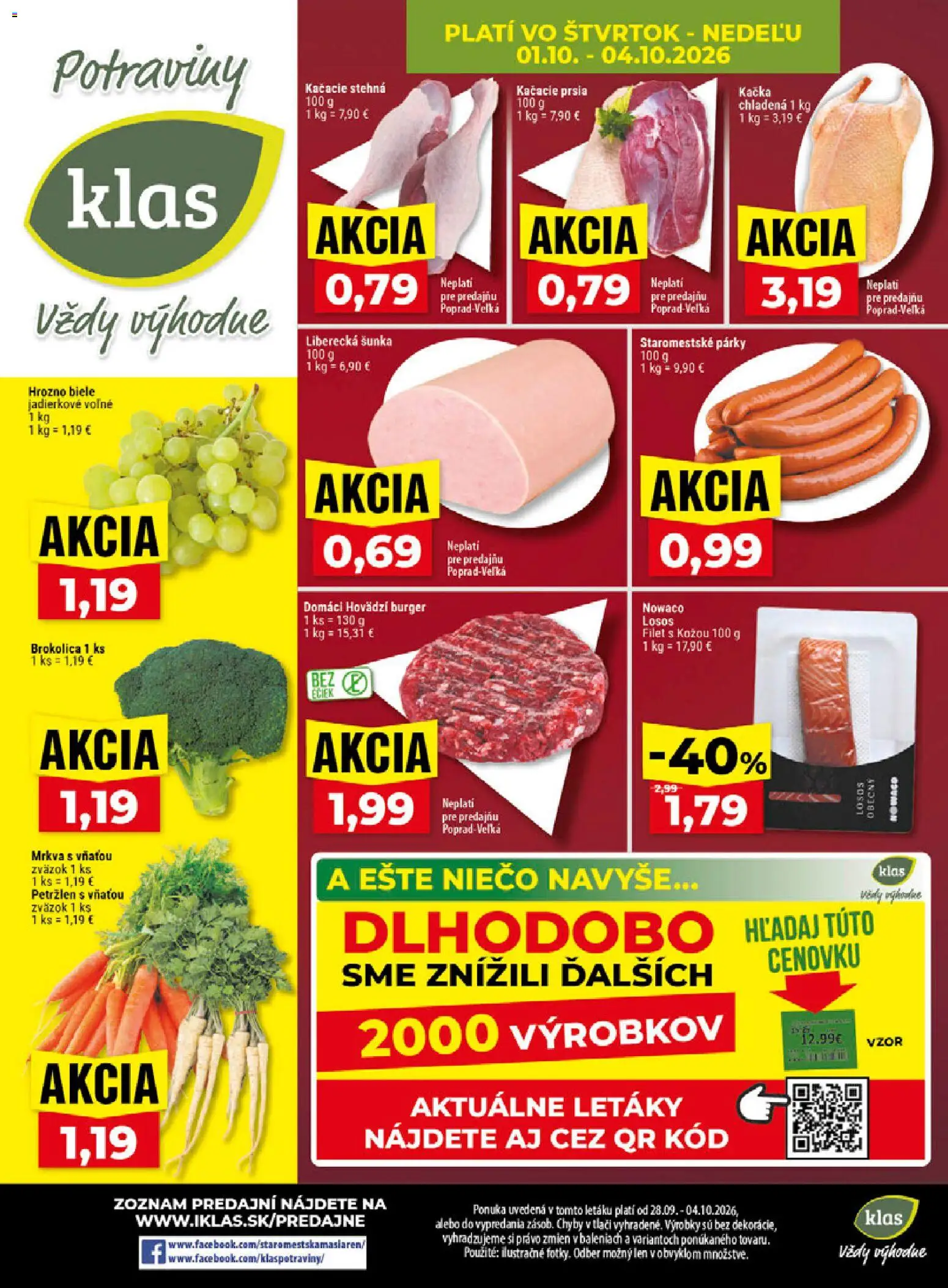 Náhľad Klas letáku platného od 28.09.2026