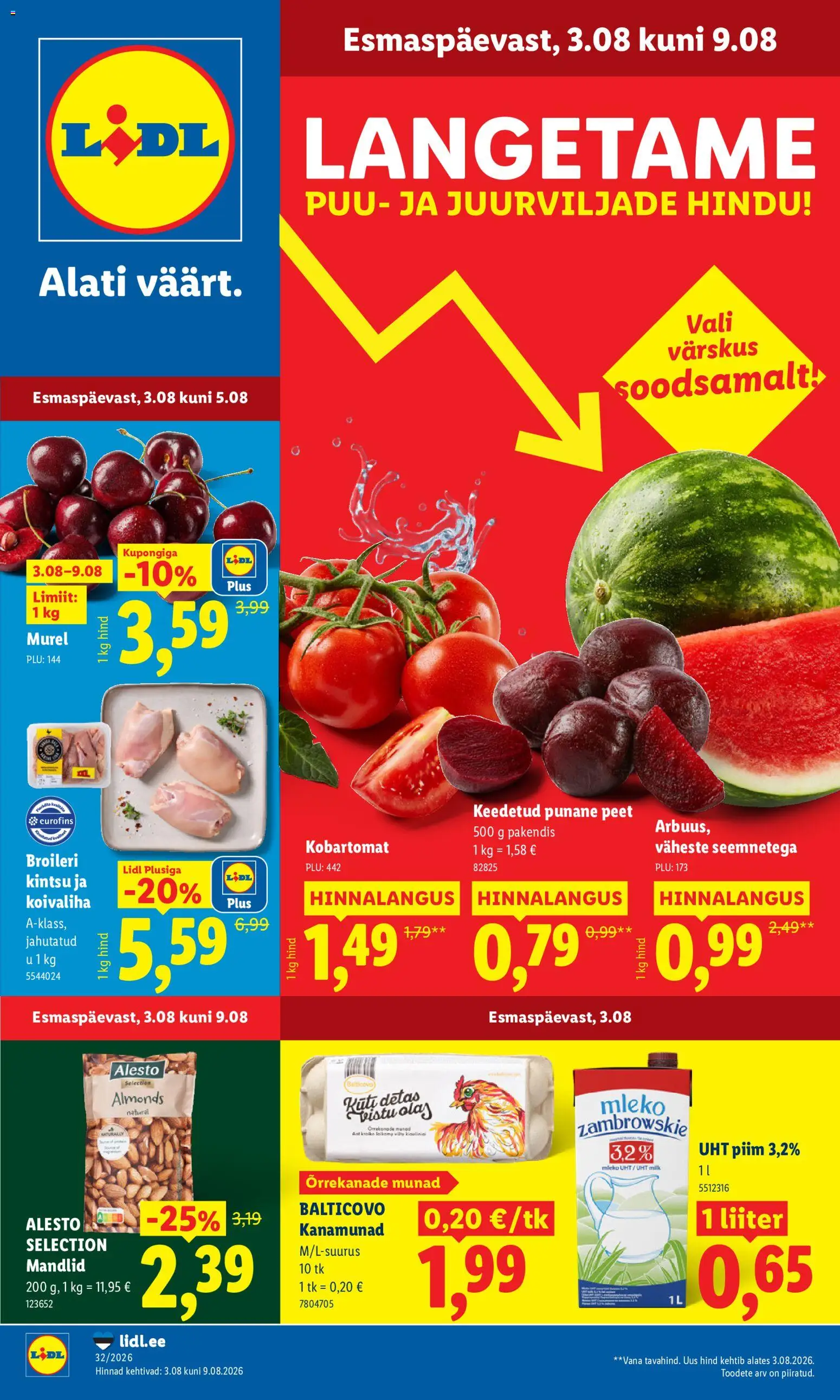 Lidl kliendilehe eelvaade alates 03.08.2026