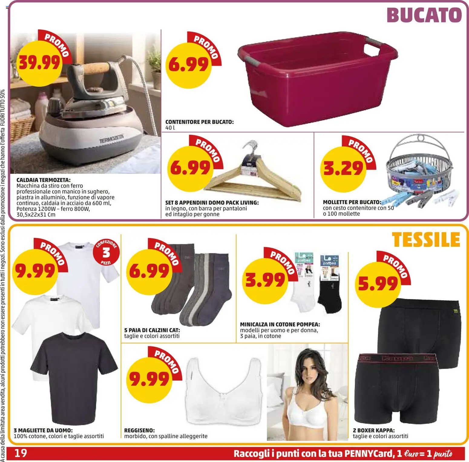 Anteprima dell'opuscolo PENNY volantino dal negozio PENNY valido da 10/09/2026 - Boxer, Caldaia, Ferro, Pantaloni, Reggiseno, Calzini, Contenitore, Gonne