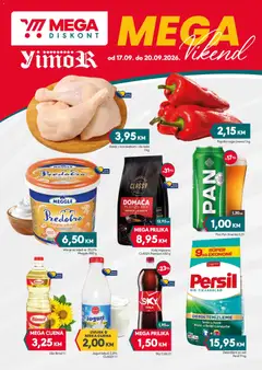 Pregled letka Mega Diskont vikend akcija trgovine Mega Diskont vrijedi od 17.09.2026