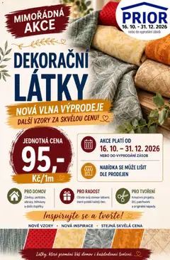 Náhled nabídky: Prior Prior - Dekorační Látky platný od 16.10.2026