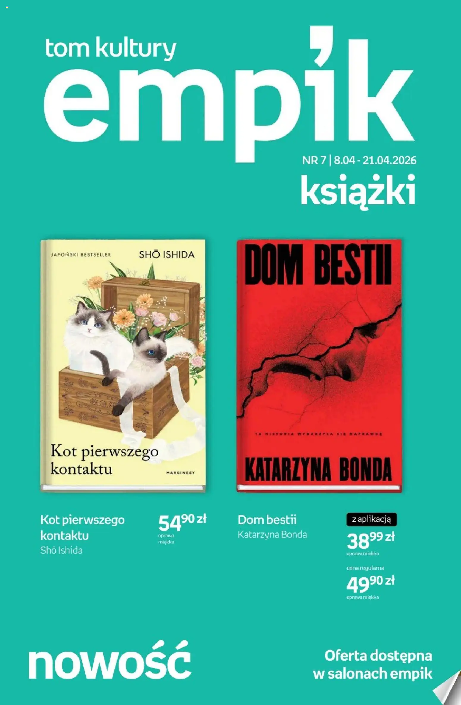 Pogląd gazetki "Empik promocje - Tom kultury Książki" ze sklepu Empik ważnej od 08.04.2026 - Książki