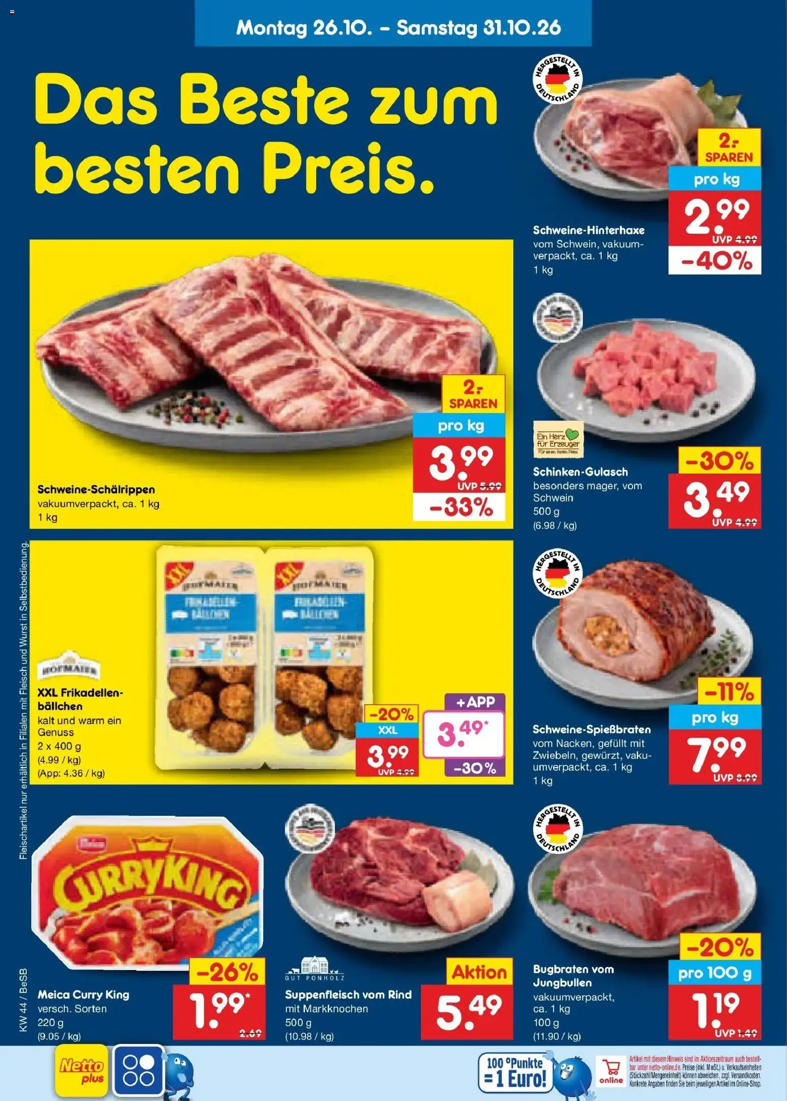 Vorschau von dem Prospekt des Geschäftes Netto Marken-Discount, gültig ab dem 28.10.2026 - Wurst, Fleisch, Suppenfleisch, Meica