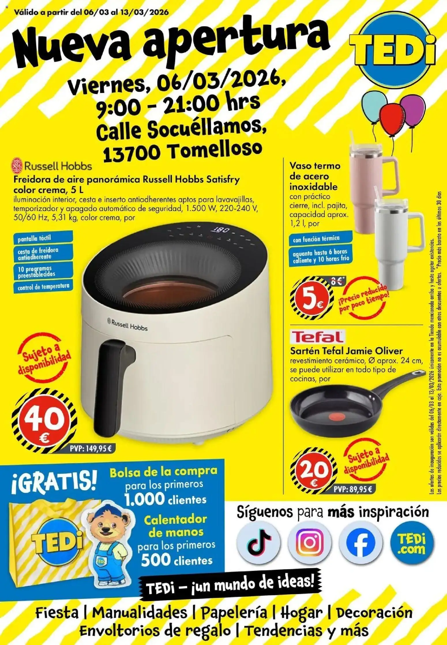 Vista previa del folleto de la tienda TEDi válido desde el 06/03/2026 - Bolsa, Freidora de aire, Decoración, Iluminación, Cesta, Freidora