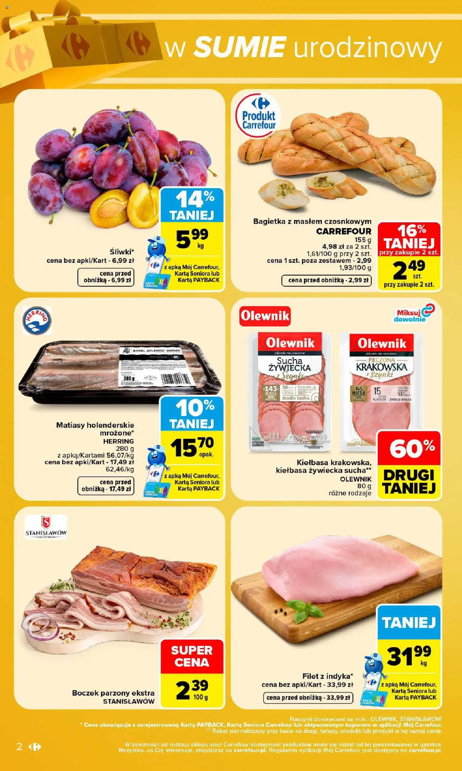 Pogląd gazetki "Carrefour gazetka - Weekend okazji" ze sklepu Carrefour ważnej od 29.10.2026 - Kiełbasa, Karta, Boczek, Bagietka, Filet, Boczek parzony