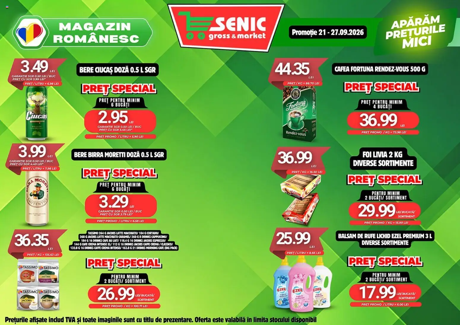 Previzualizarea de cataloage: Senic Senic Catalog valabil de la 24.09.2026 - Cafea, Mici, Bere, Balsam de rufe, Cremă, Jacobs, Premium, Balsam