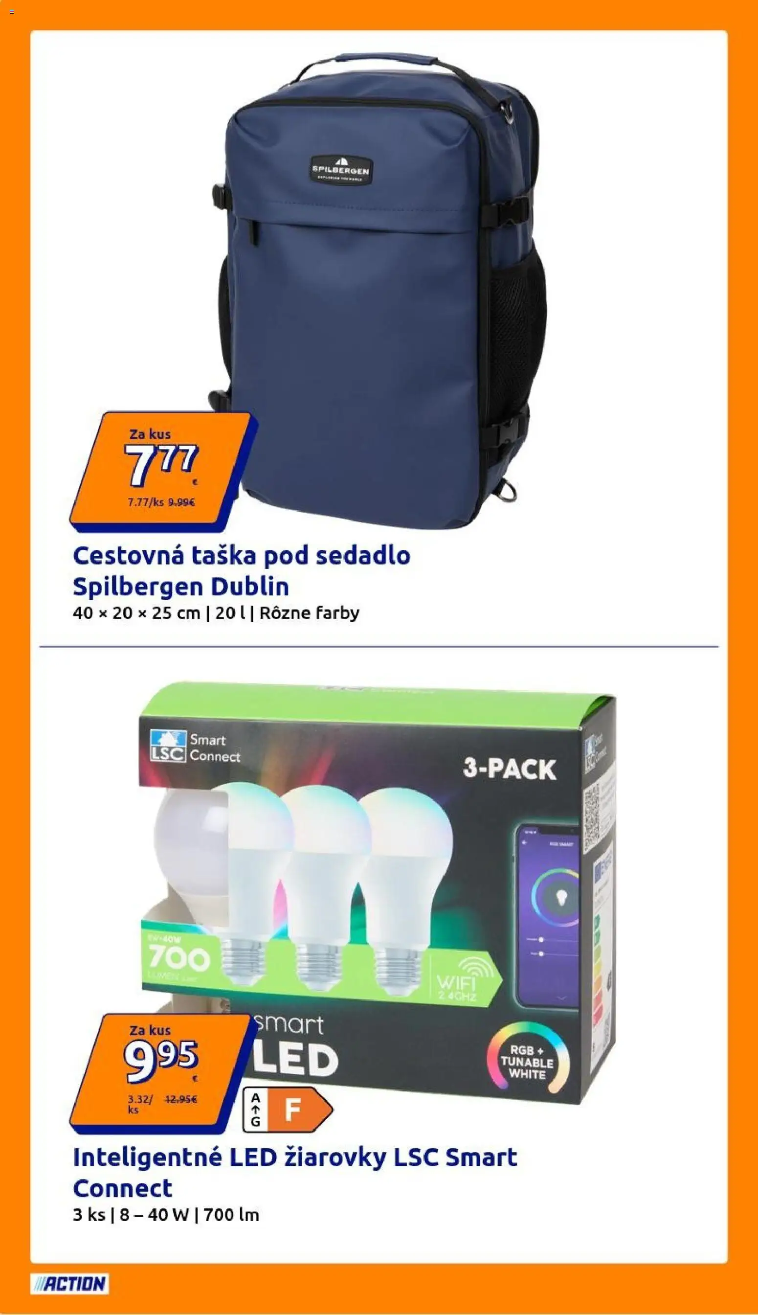 Náhľad Action letáku platného od 14.10.2026 - Cestovná taška, Led žiarovky, Led, Taška, Žiarovky