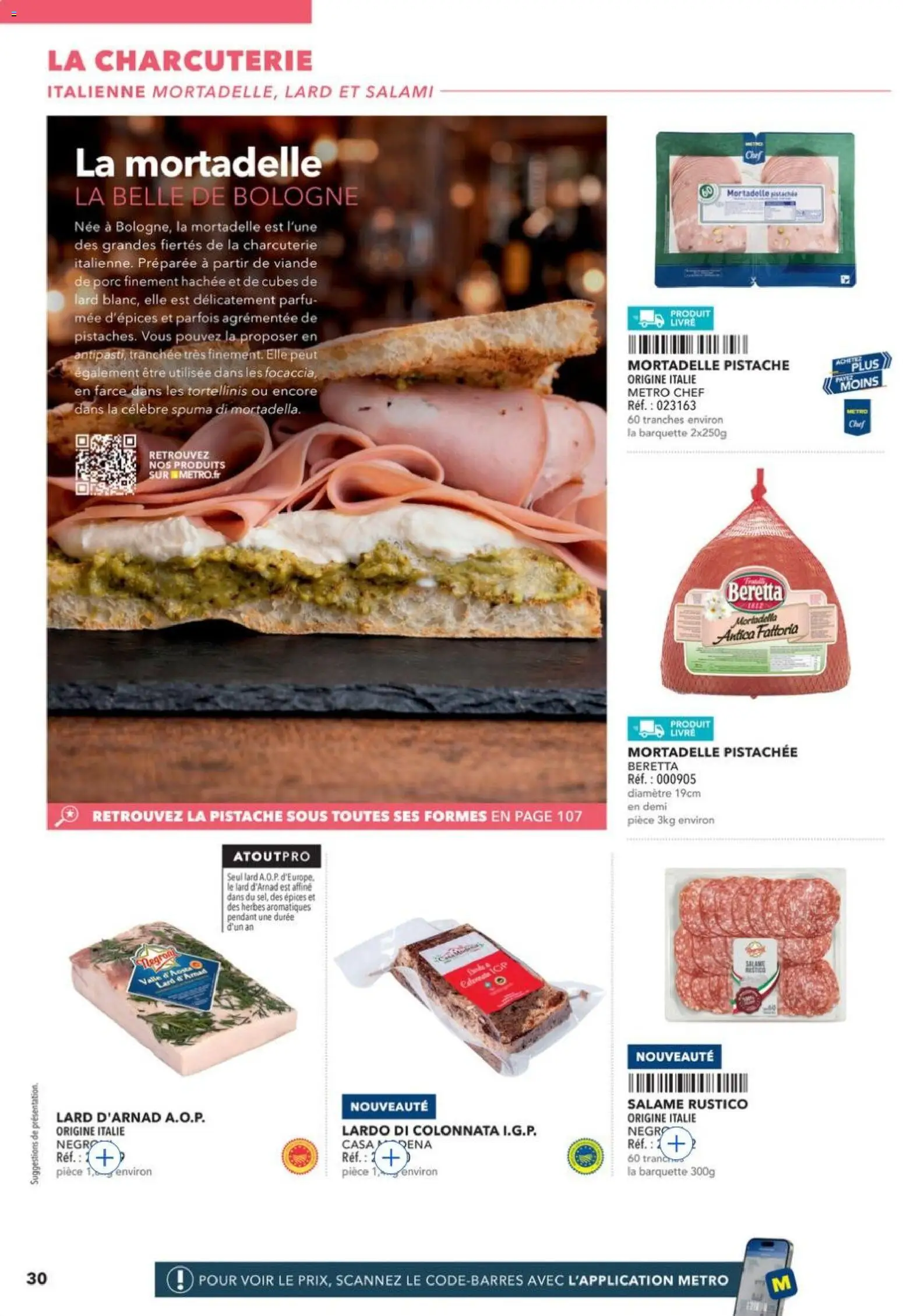 Prévisualisation de METRO - Guide Italie du magasin METRO formulaire valide 28/05/2026 - Focaccia, Charcuterie, Mortadelle, Épices, Salami, Porc, Herbes aromatiques, Viande de porc