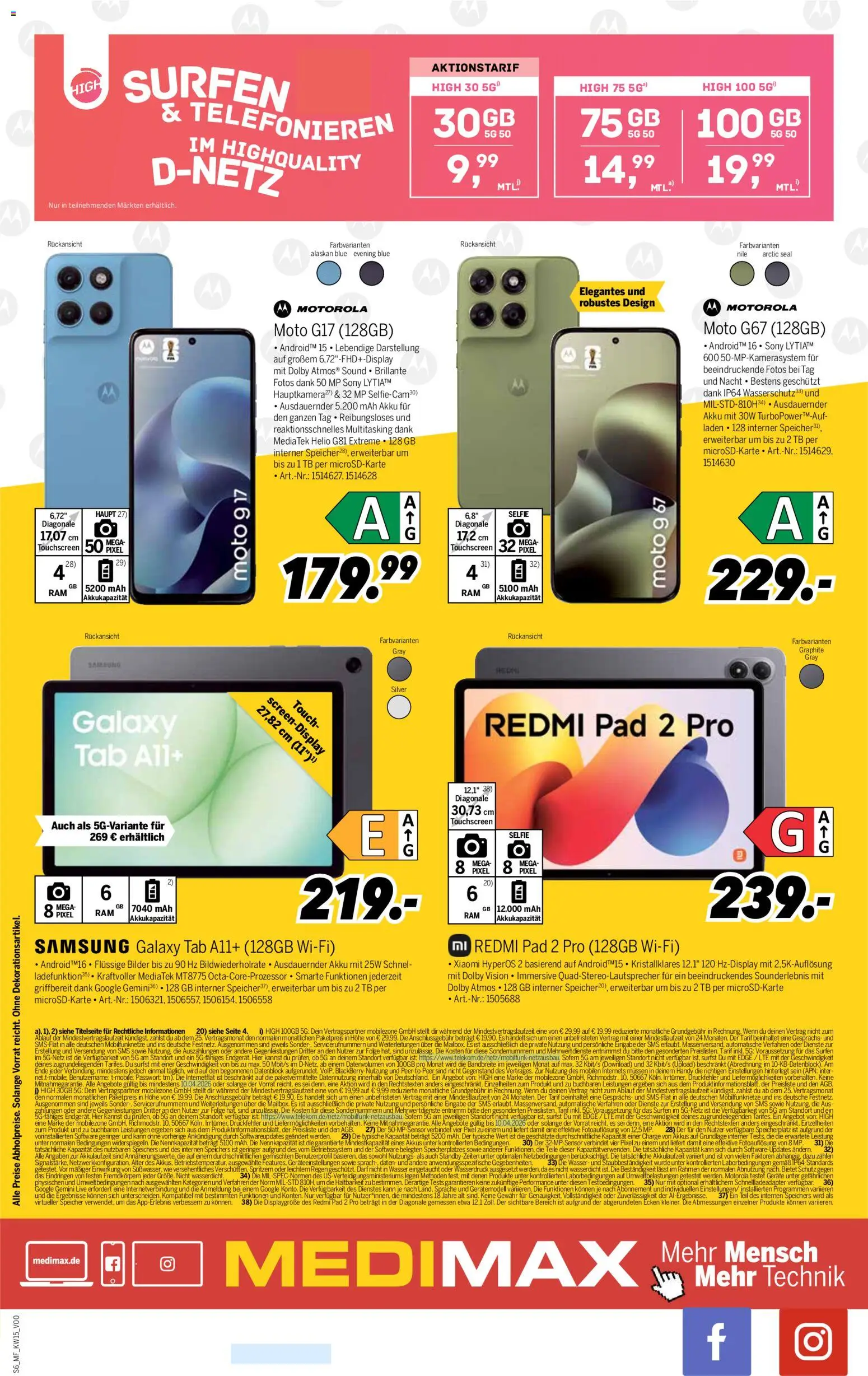 Vorschau von dem Prospekt des Geschäftes Medimax, gültig ab dem 04.04.2026 - Bilder, Samsung, Xiaomi, Wasser, Sony
