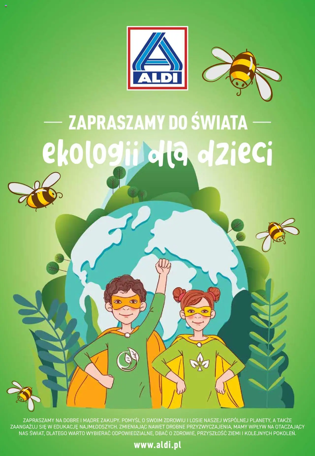 Pogląd gazetki "Ekologia dla dzieci" ze sklepu Aldi ważnej od 16.07.2023