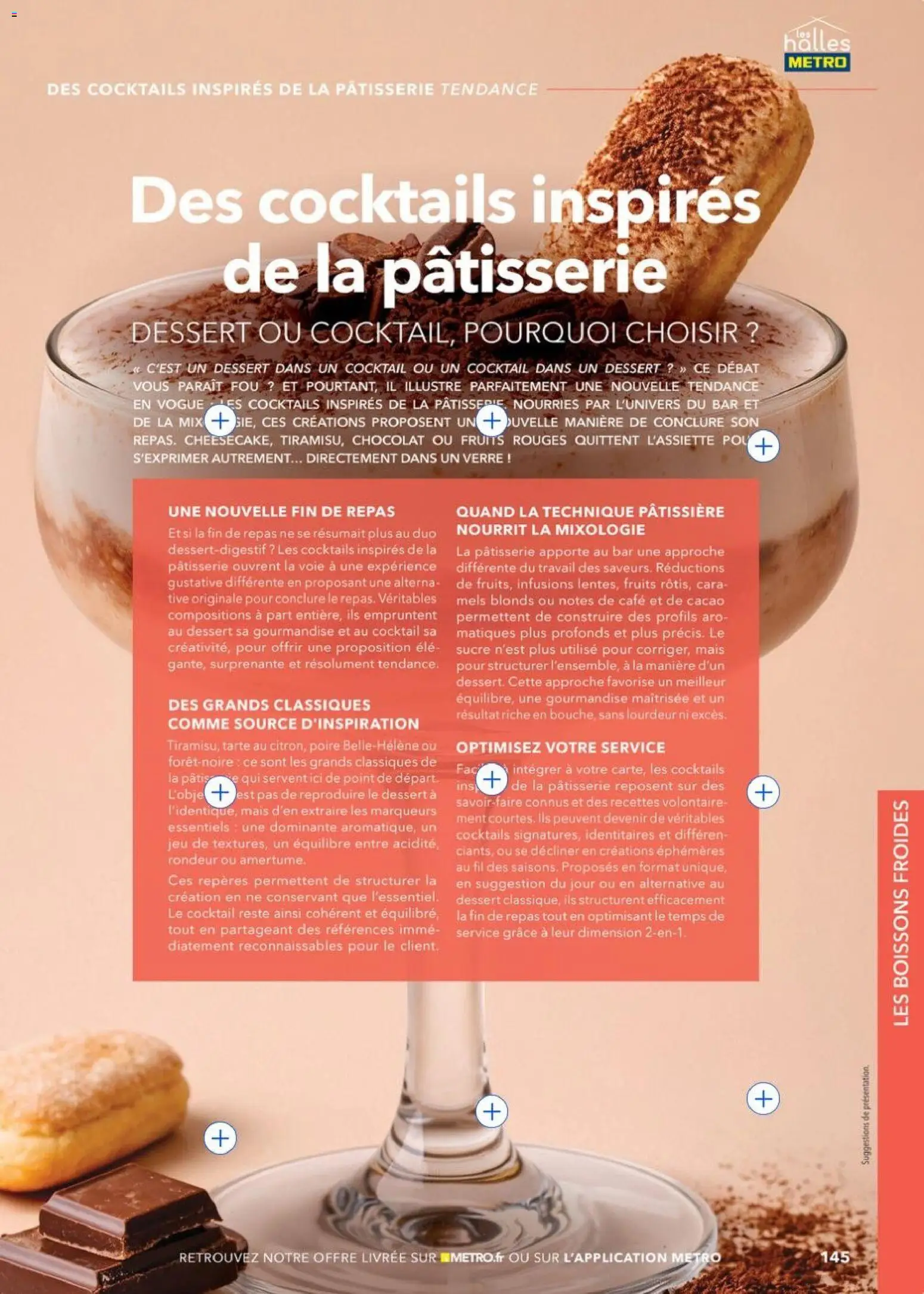 Prévisualisation de METRO - Restauration rapide du magasin METRO formulaire valide 14/04/2026 - Cocktails, Chocolat, Cocktail, Mais, Tarte, Sucre, Poire, Cacao