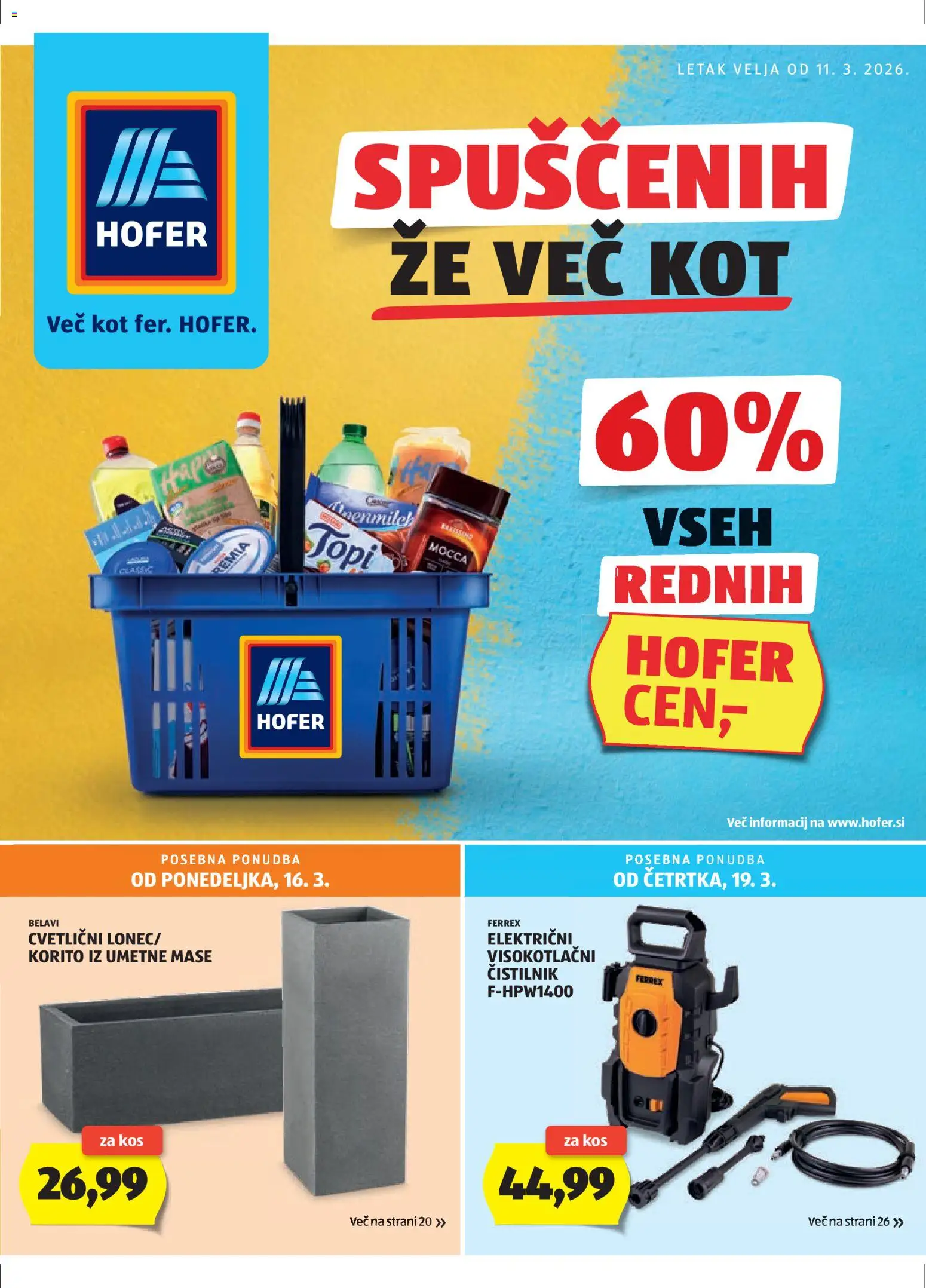 Pregled letka Katalog Hofer trgovine Hofer SI vrijedi od 11.03.2026