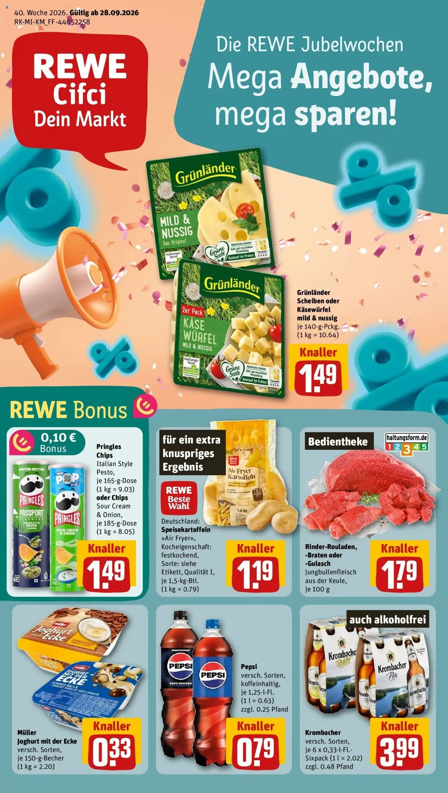Vorschau von dem Prospekt des Geschäftes Rewe, gültig ab dem 28.09.2026