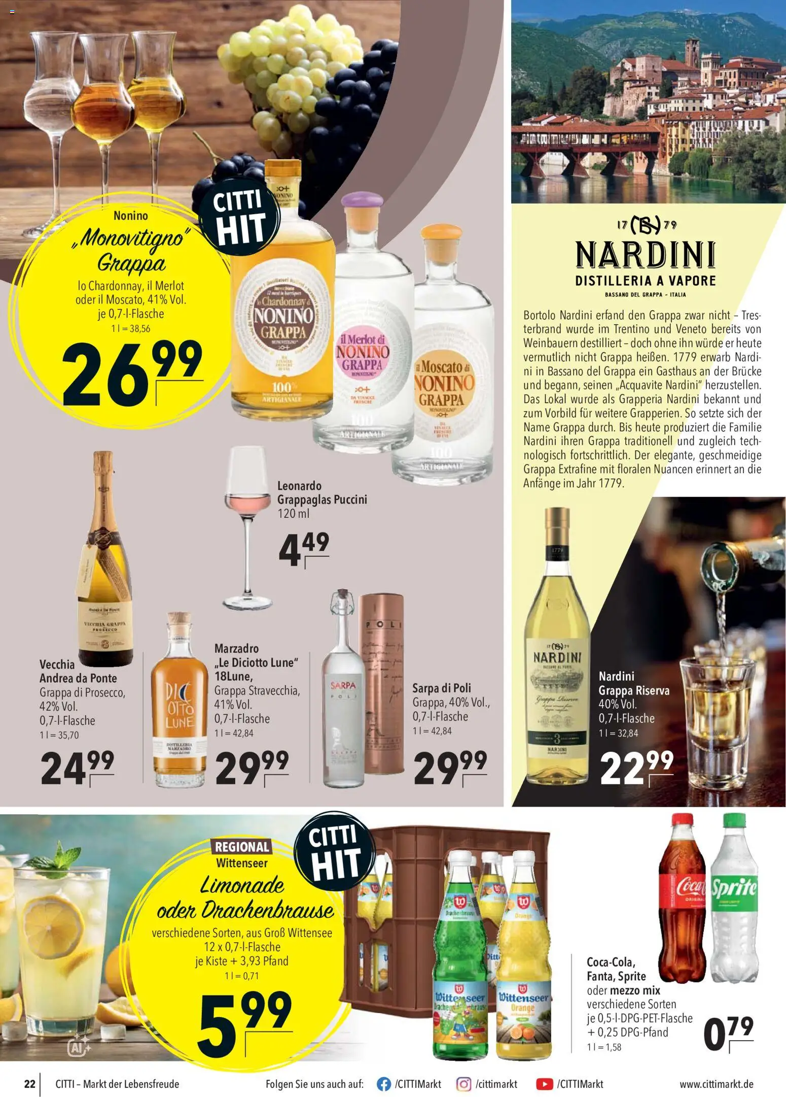 Vorschau von dem Prospekt des Geschäftes CITTI Markt, gültig ab dem 28.10.2026 - Sprite, Mezzo mix, Limonade, Merlot, Oder mezzo mix