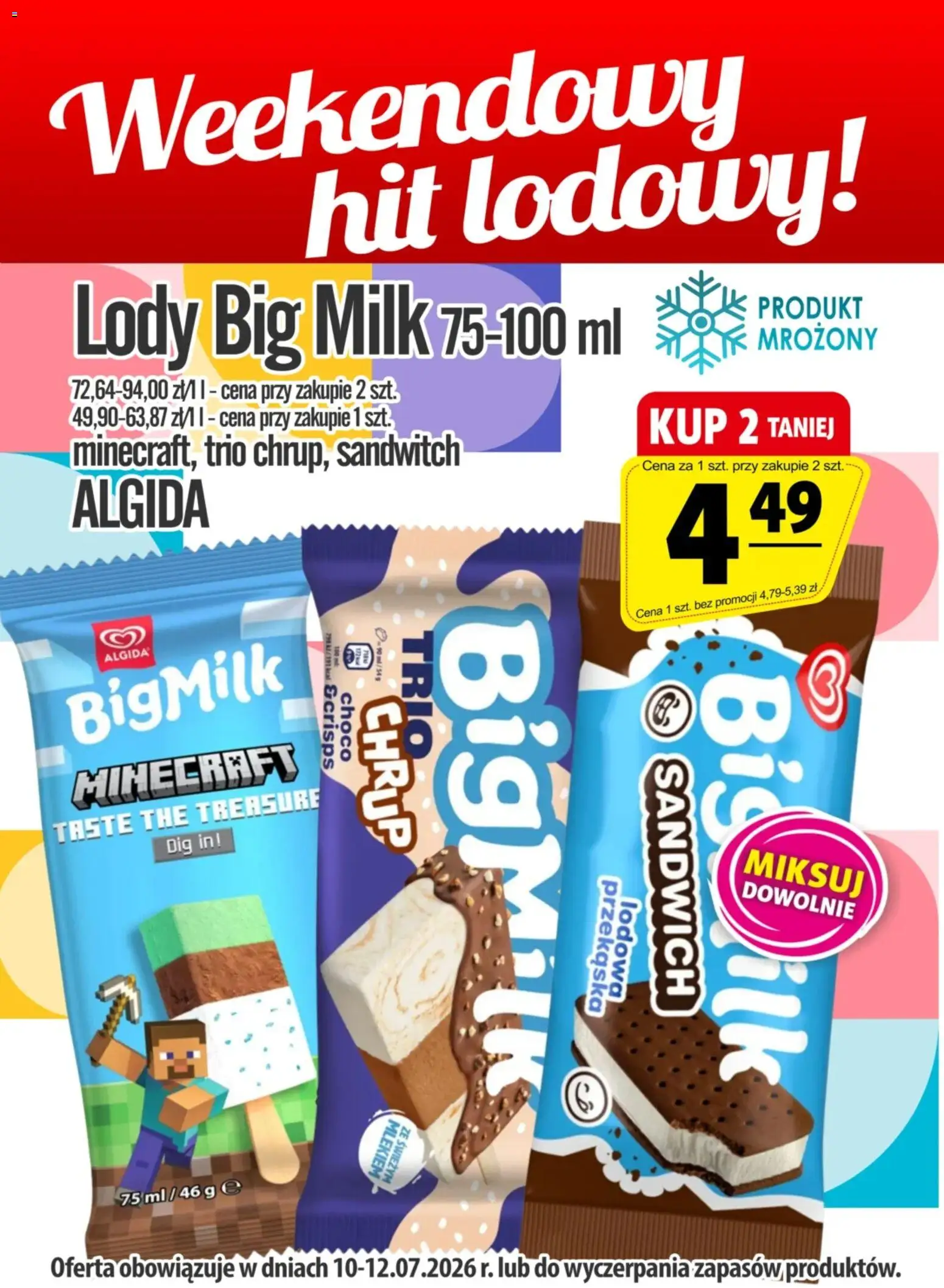Pogląd gazetki "Prim Market promocja - Lody Big Milk Algida" ze sklepu Prim Market ważnej od 10.07.2026