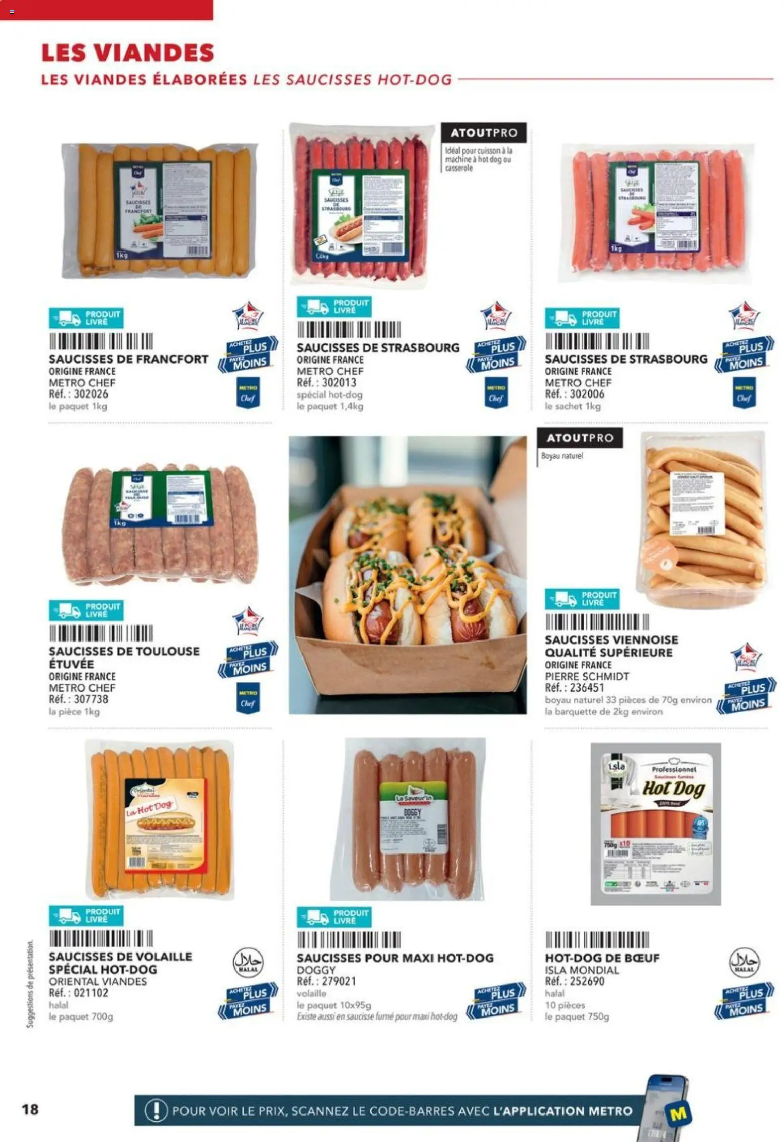 Prévisualisation de METRO - Restauration rapide du magasin METRO formulaire valide 14/04/2026 - Livre, Hot dog, Casserole, Saucisses, Saucisse, Volaille