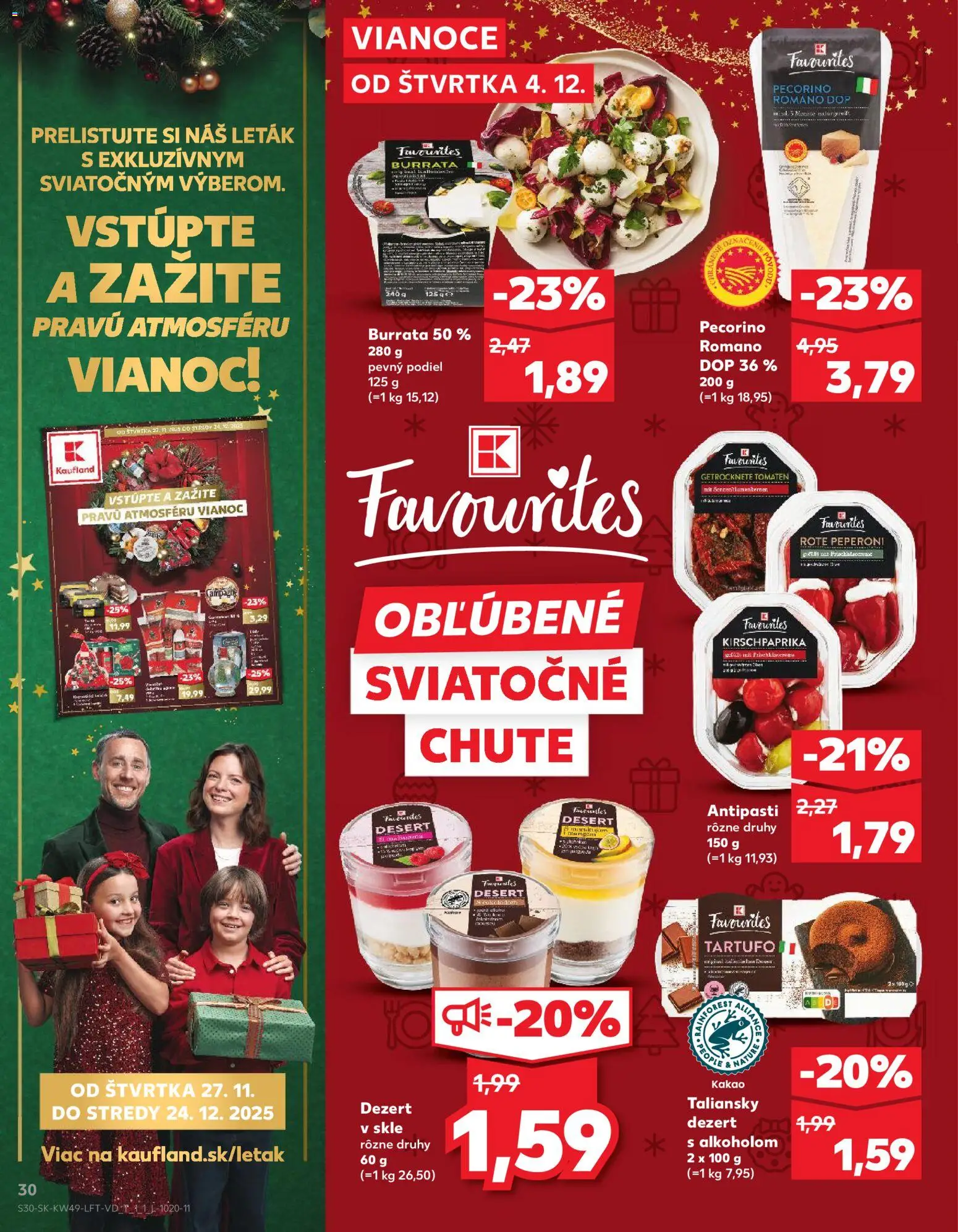 Náhľad Kaufland letáku platného od 04.12.2025 - Burrata, Kakao