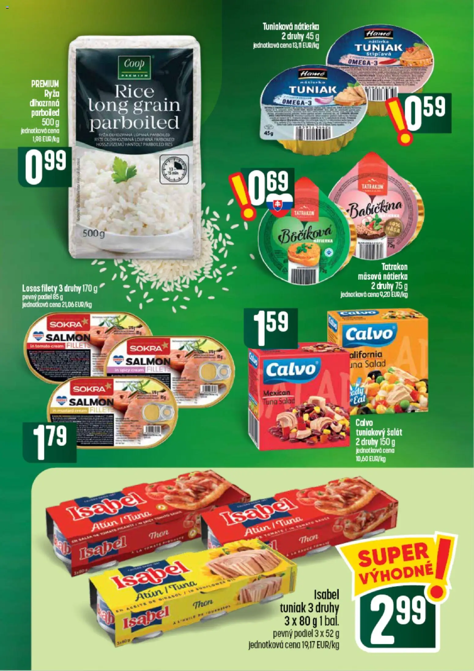 Náhľad COOP Jednota letáku platného od 10.09.2026 - Losos, Šalát, Tuniak, Ryža, Tuniakový šalát, Nátierka