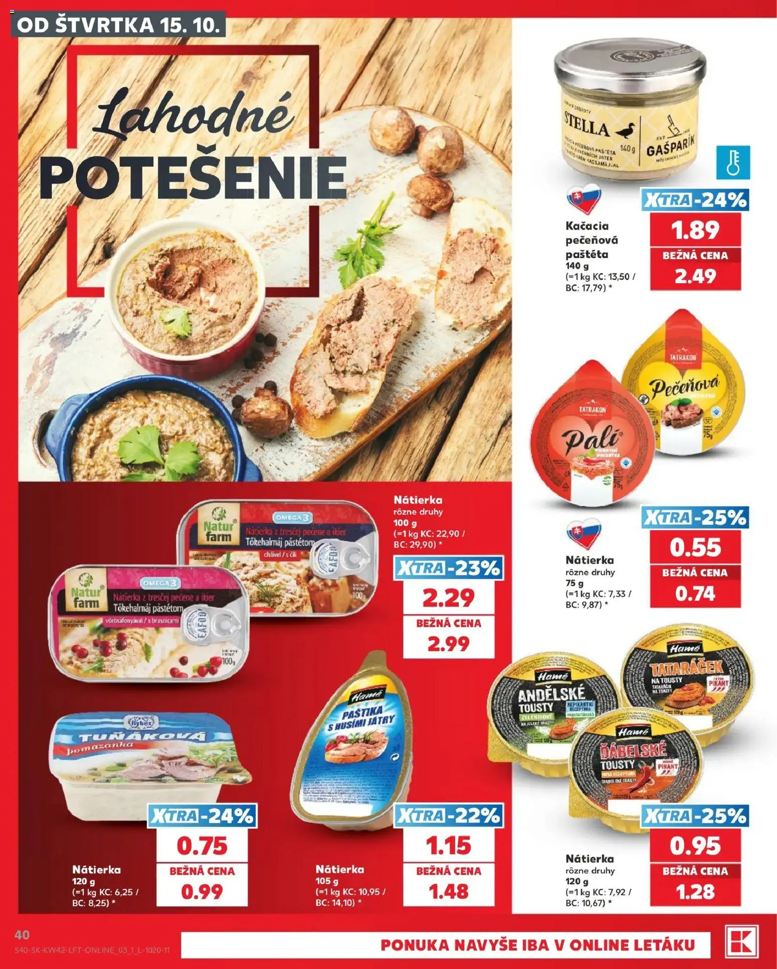 Náhľad Kaufland letáku platného od 15.10.2026 - Omega 3, Omega, Toasty, Nátierka, Paštéta