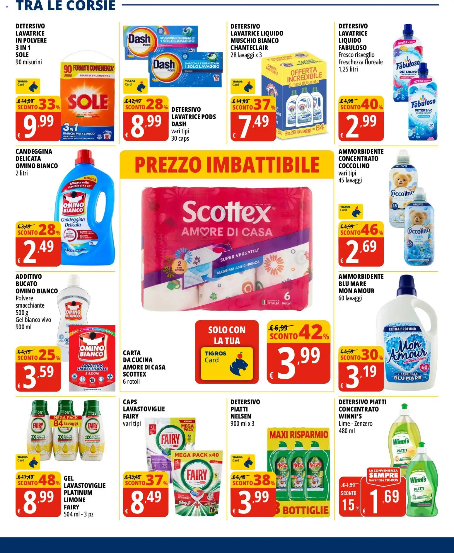 Anteprima dell'opuscolo Tigros volantino dal negozio Tigros valido da 28/10/2026 - Lavatrice, Lime, Limone, Lavastoviglie, Piatti, Zenzero, Profumo, Candeggina