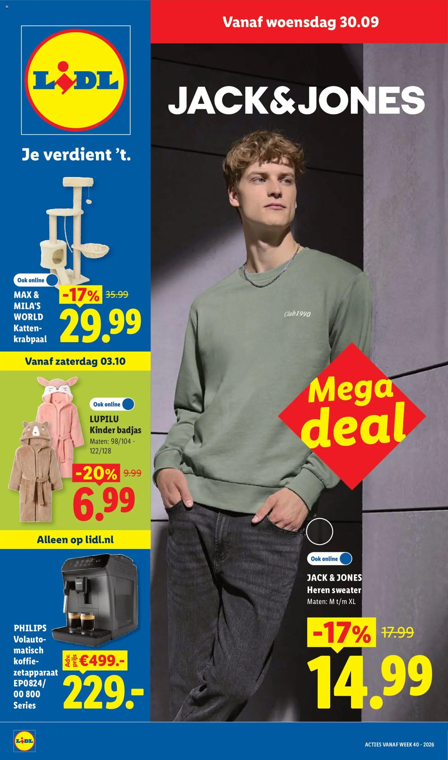 Voorbeeld van Lidl folder - Non food van winkel Lidl geldig vanaf 30-09-2026 - Koffie, Koffiezetapparaat, Badjas, Sweater, Kinder, Kattenkrabpaal