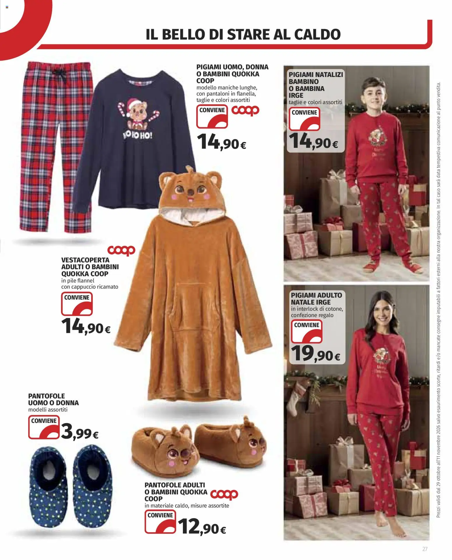 Anteprima dell'opuscolo COOP volantino Superstore dal negozio COOP valido da 29/10/2026 - Pile, Pantaloni, Data, Pantofole, Cappuccio